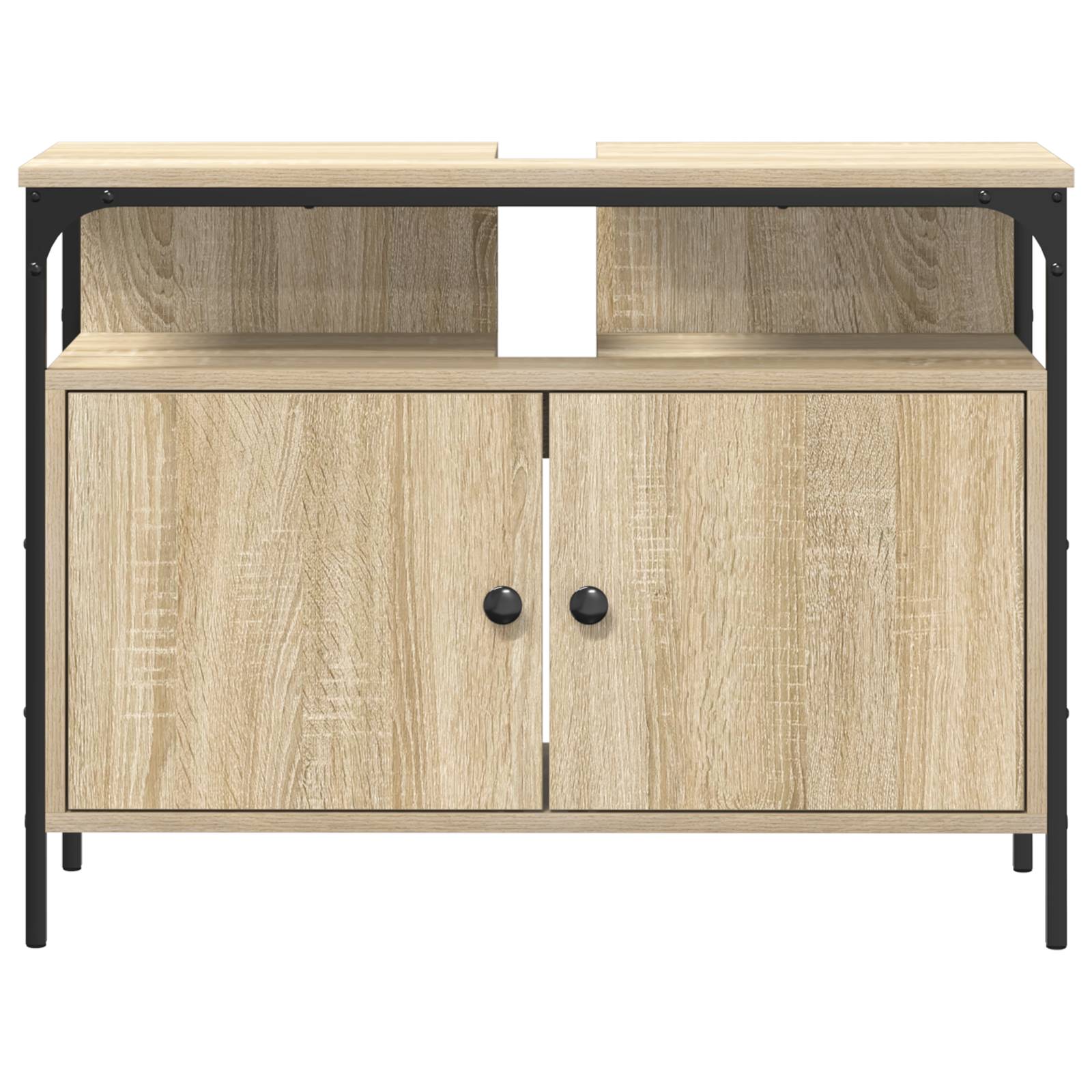 vidaXL Waschbeckenunterschrank Sonoma Eiche 80x30x60 cm Holzwerkstoff