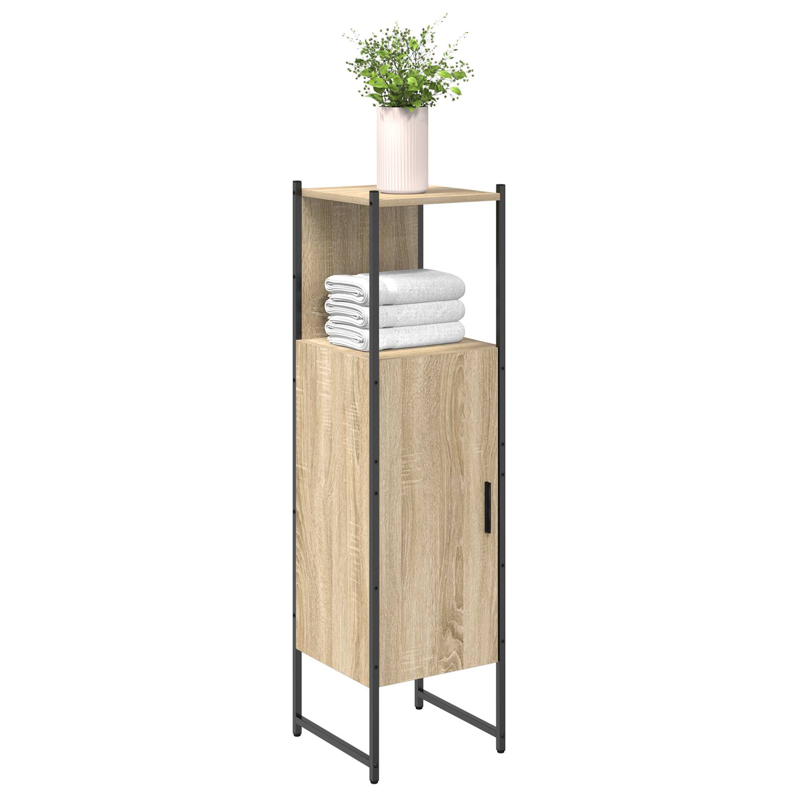 vidaXL Hoher Vorratsschrank Hell Eiche Holzwerkstoff 33 x 33 x 120,5 cm