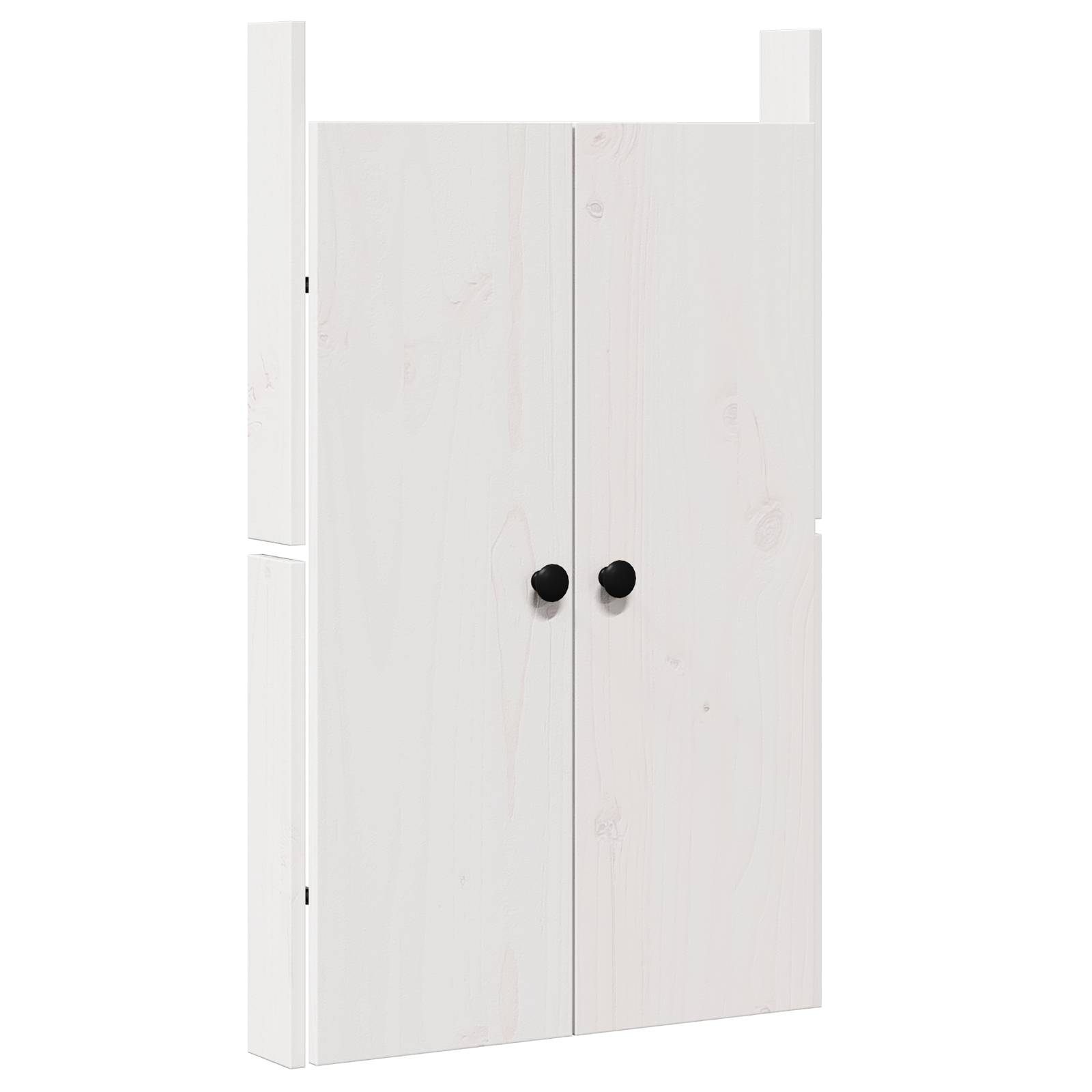vidaXL Außenschranktüren 2 Stück Weiß 50x9x82 cm Massivholz Kiefer