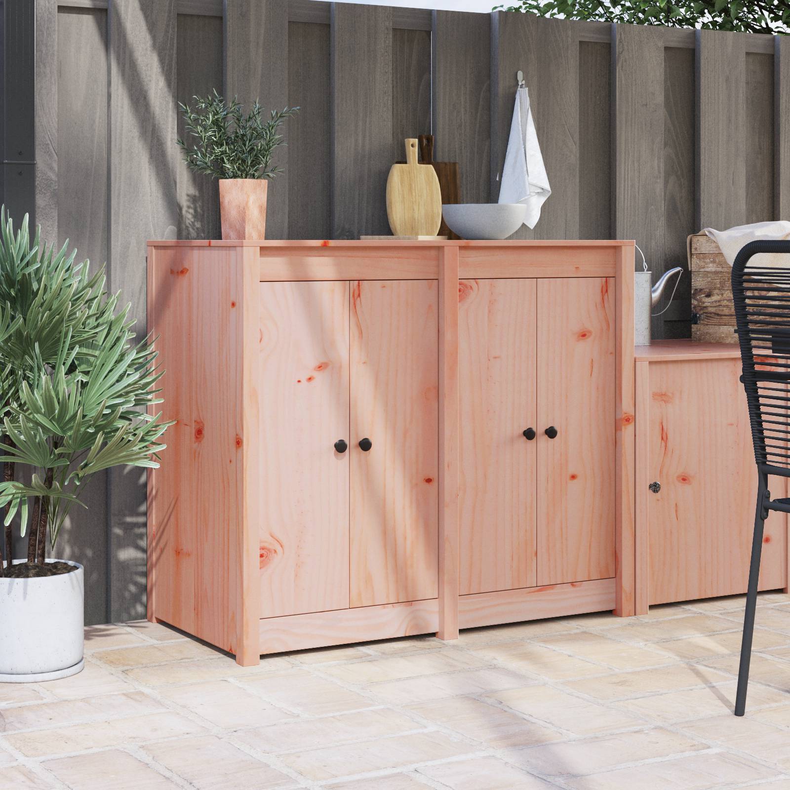 vidaXL Außenküchentüren 2 Stück 50x9x82 cm Massivholz Douglasie
