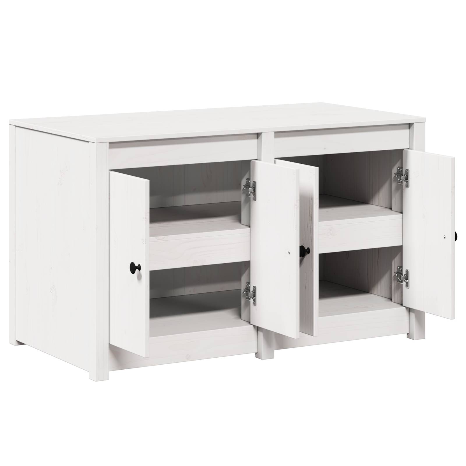 vidaXL Outdoor Küchenunterschrank Weiß 106x55x64 cm Massivholz Kiefer