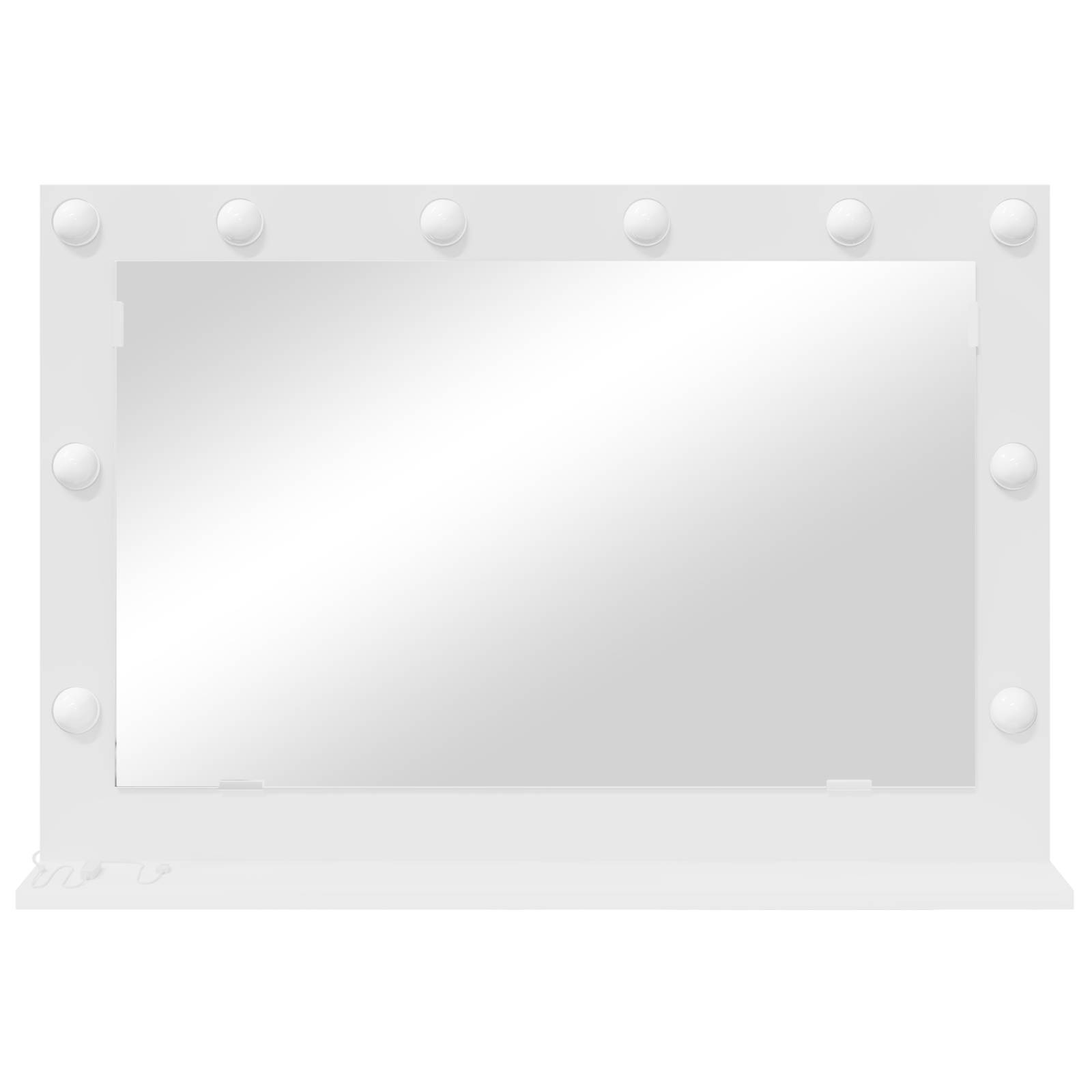 vidaXL Schminkspiegel mit LED-Lichtern Weiß 80x55x18 cm