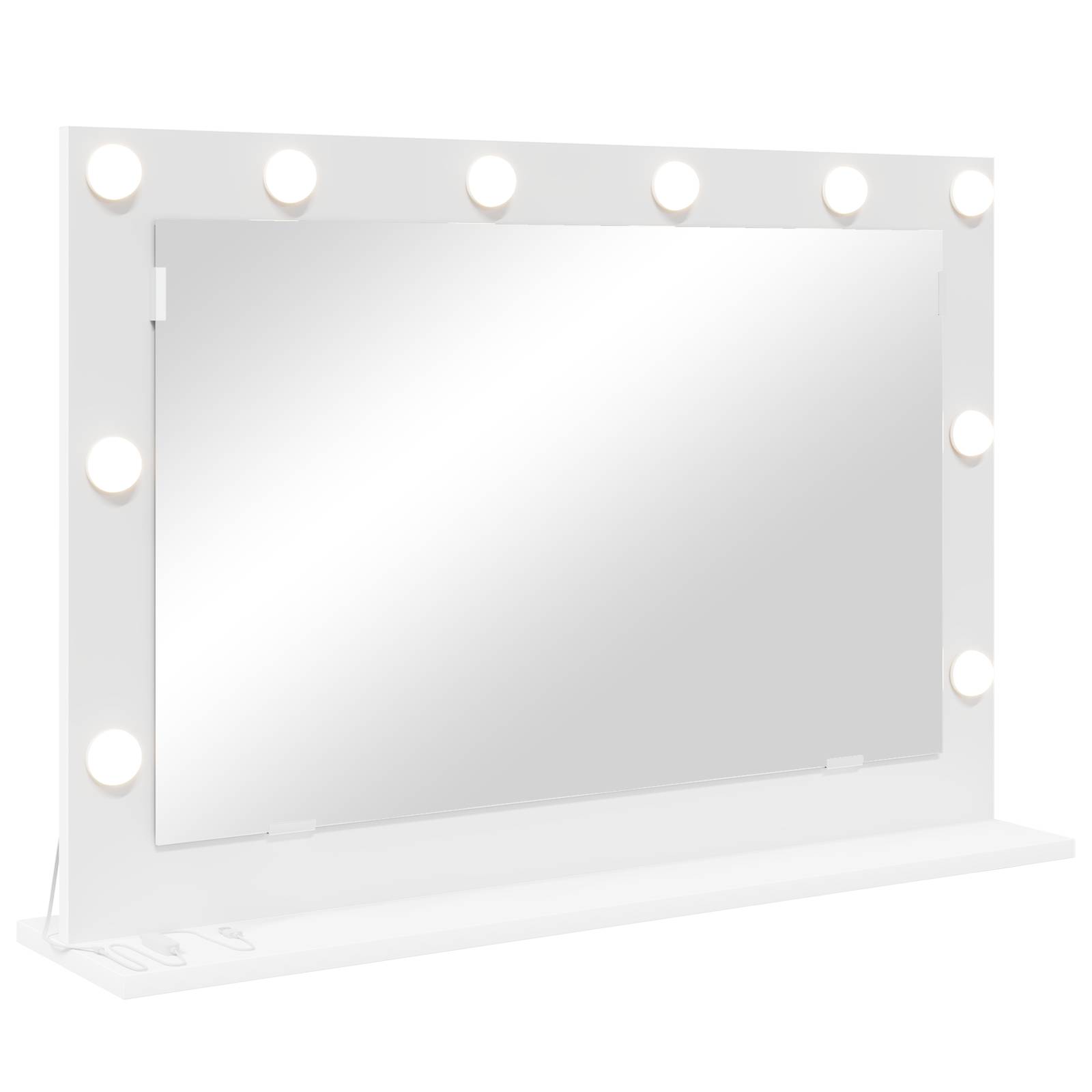vidaXL Schminkspiegel mit LED-Lichtern Weiß 80x55x18 cm
