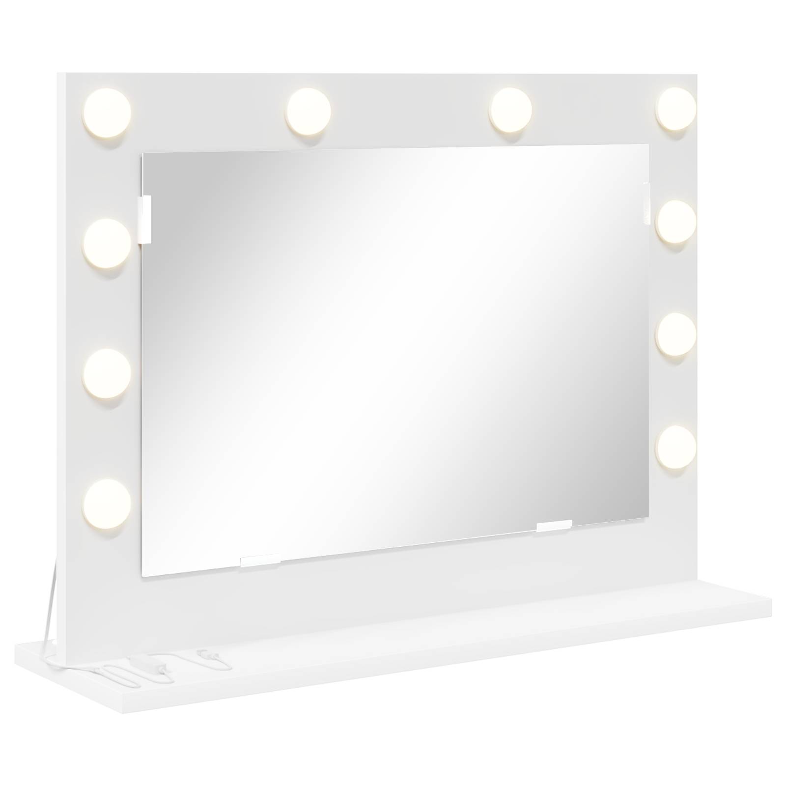 vidaXL Badezimmerspiegel mit LED-Lichtern Weiß 60x45x18 cm