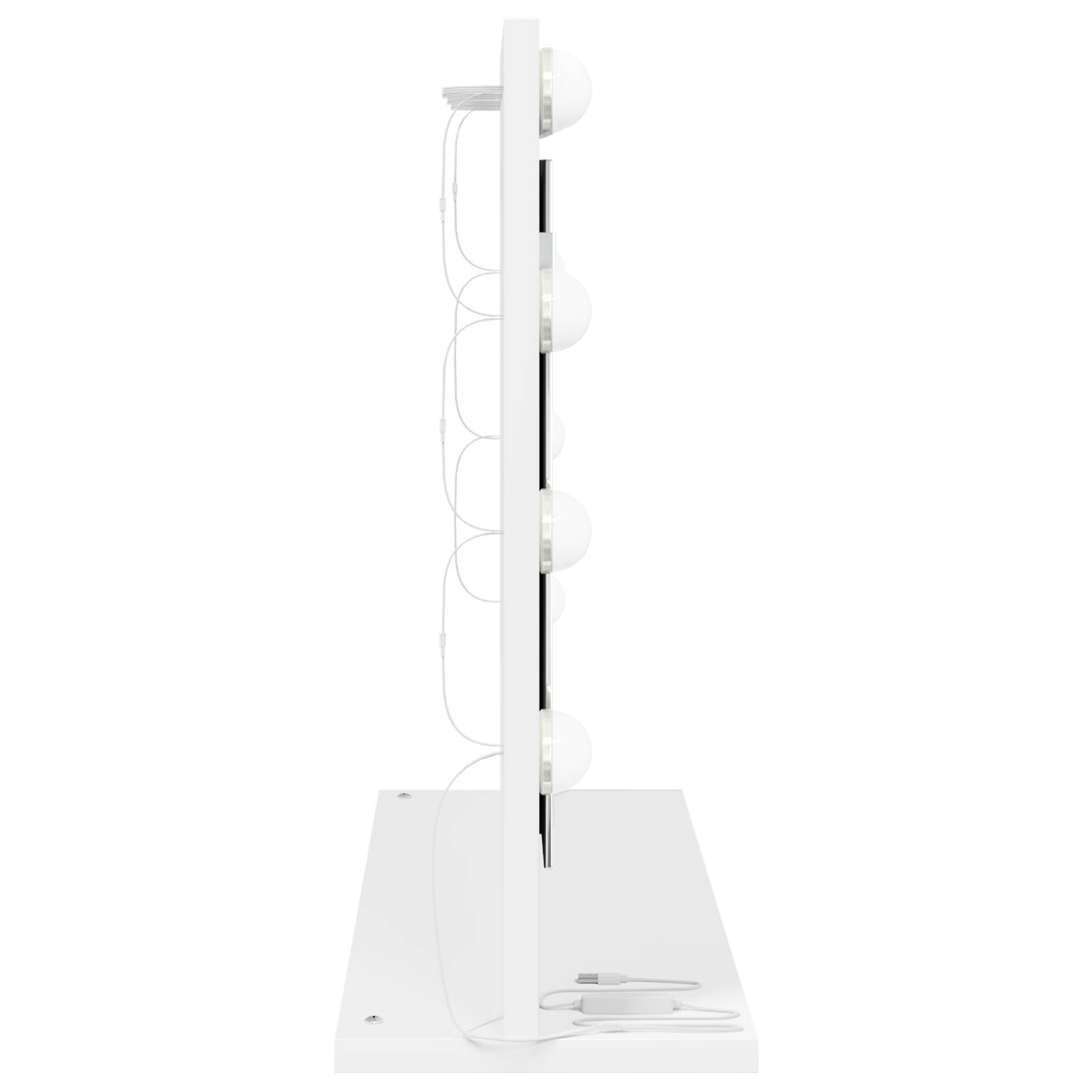 vidaXL Badezimmerspiegel mit LED-Lichtern Weiß 60x45x18 cm