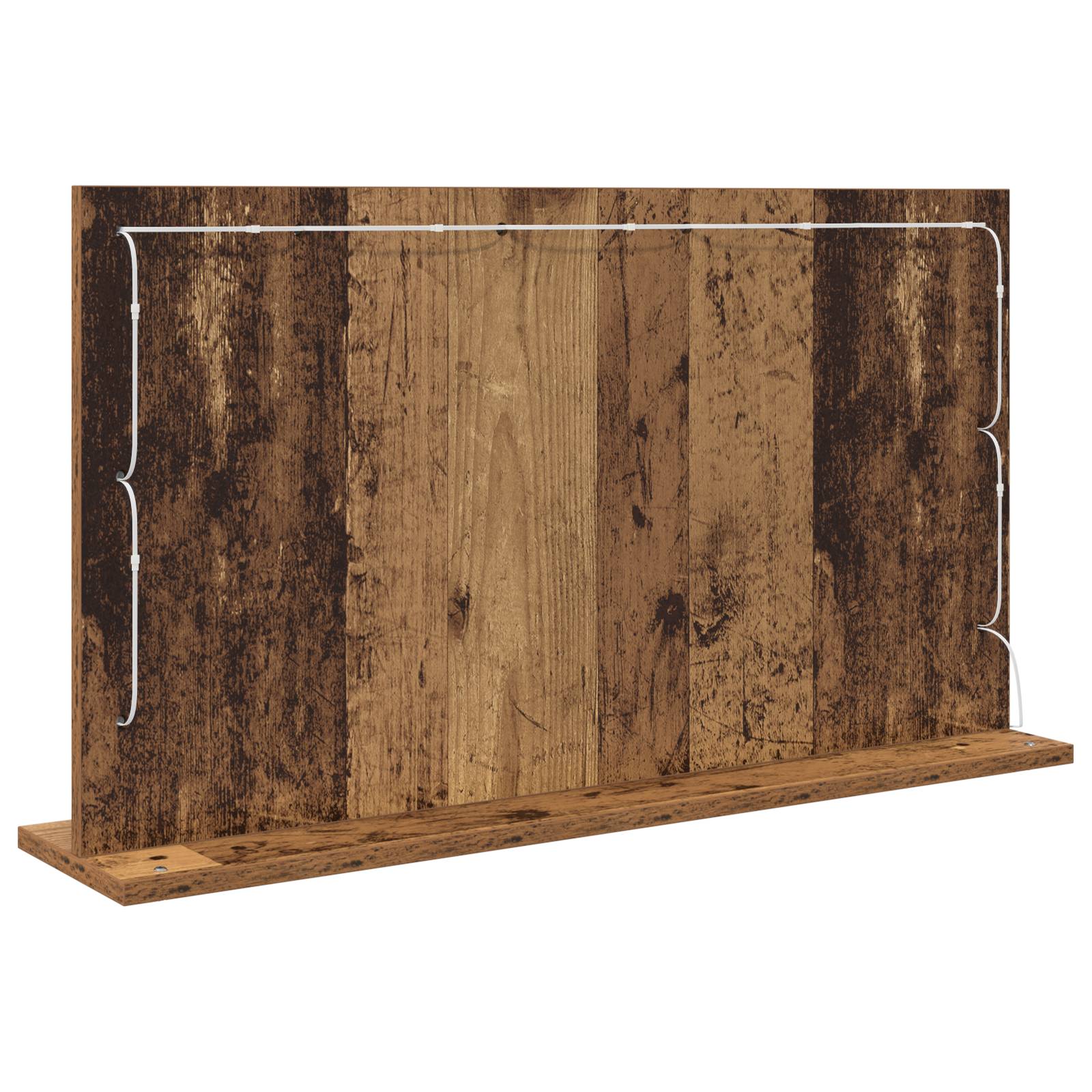 vidaXL Schminkspiegel Alter Holz-Look Holz, Glas 80 x 45 x 18 cm Spiegel