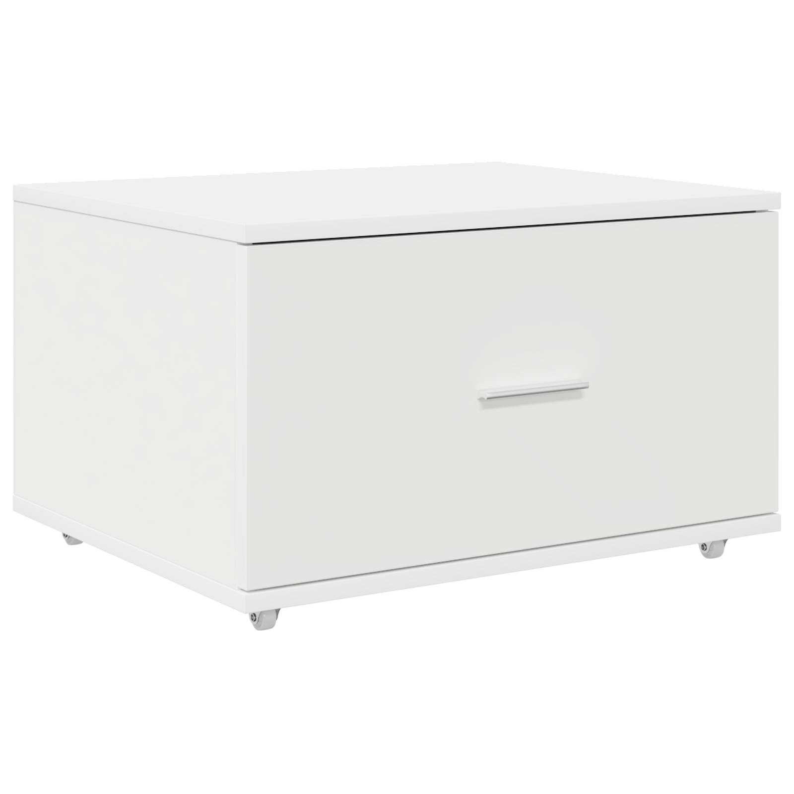 vidaXL Schubladenschrank mit Rädern Weiß 55x45x33,5 cm aus Holz