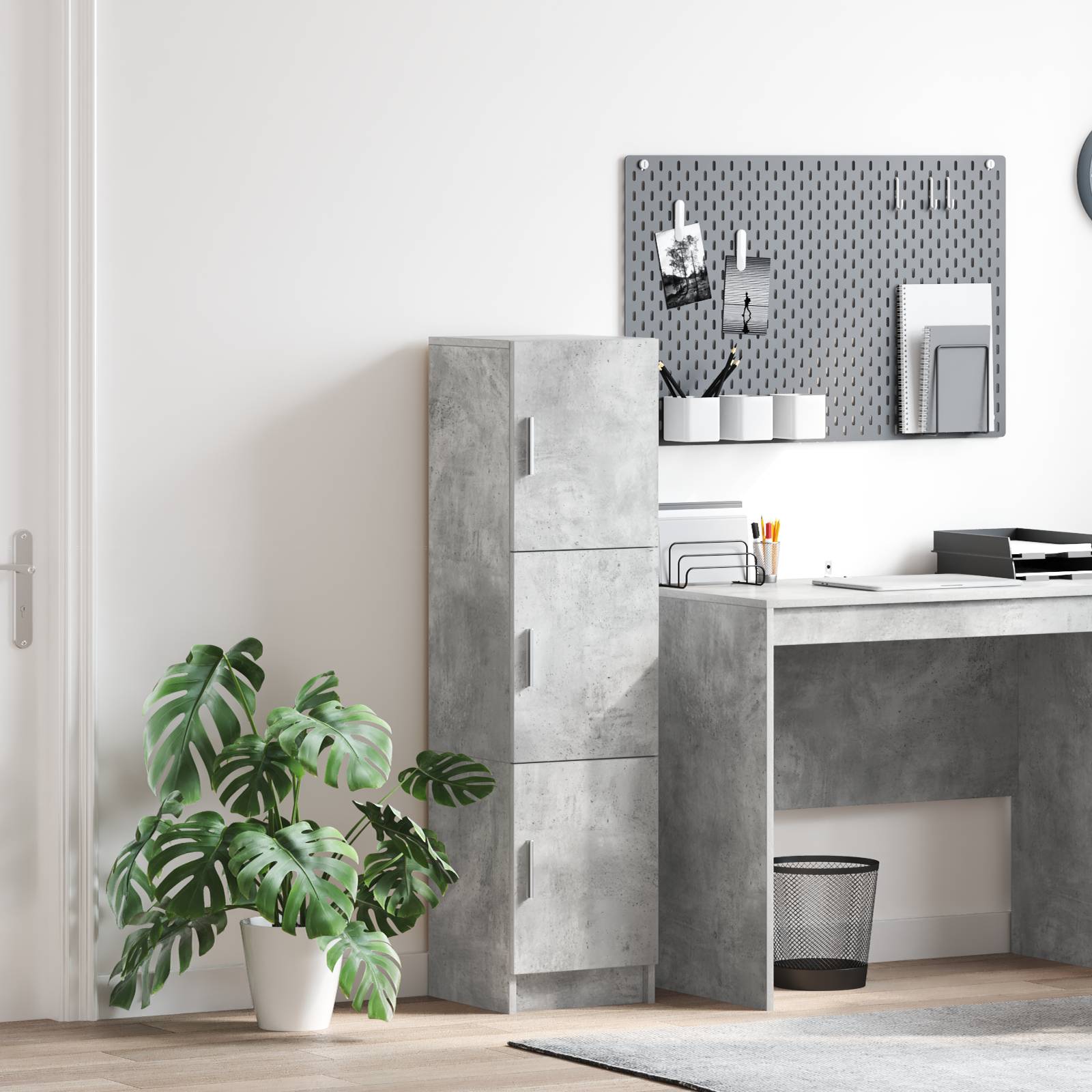vidaXL Graues Sideboard Beton Grau Spanplatte Groß Sideboard