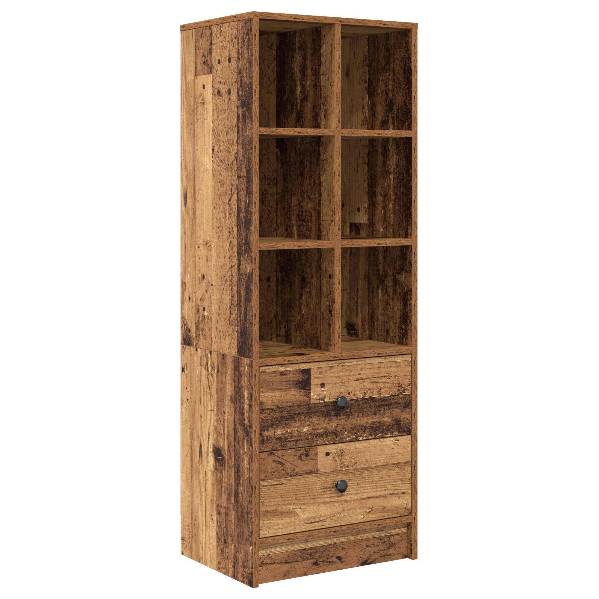 vidaXL Schreibtisch mit Stauraum Alter Holz Furnierschicht