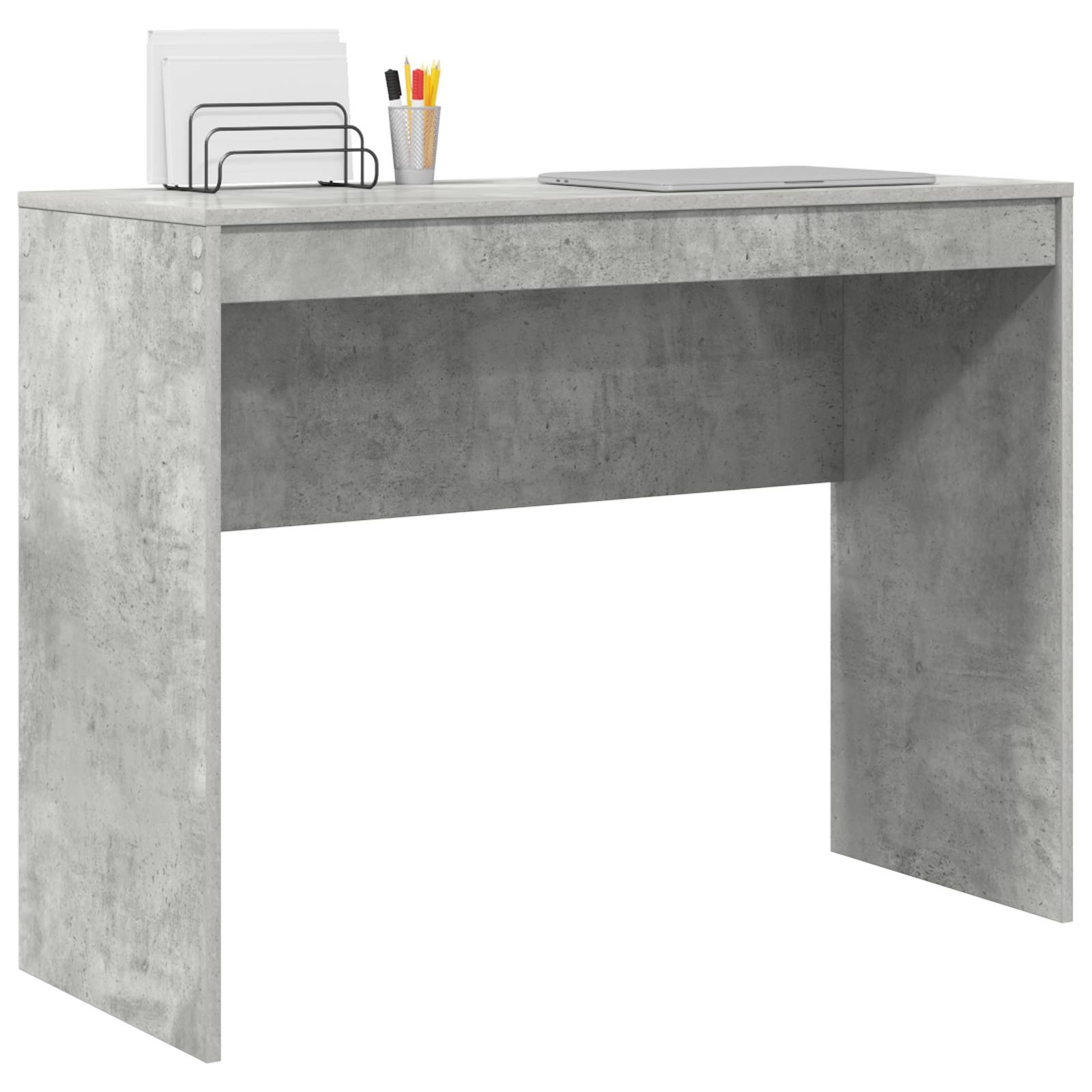 vidaXL Schreibtisch Beton Grau Spanplatte mit Beton-Grau-Finish