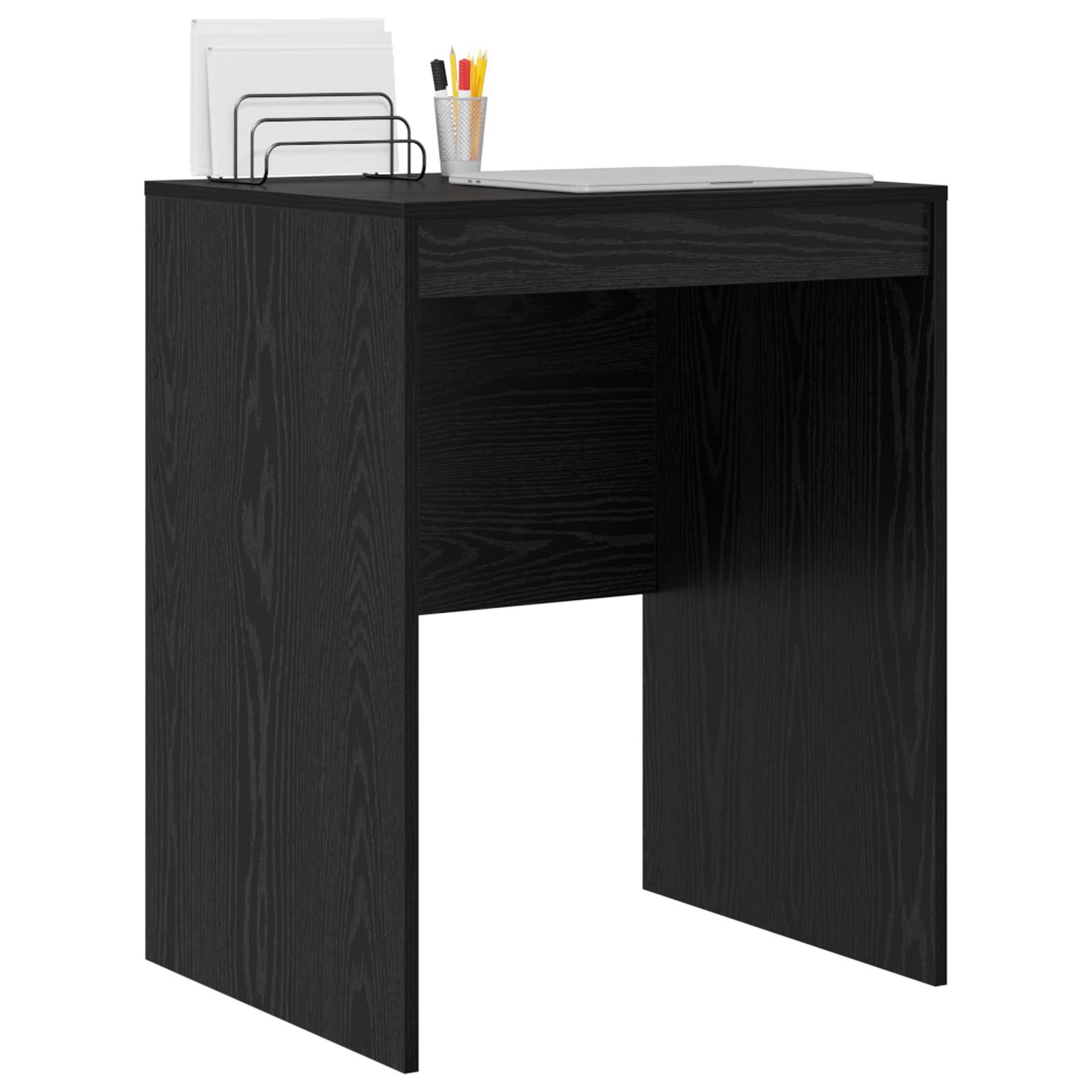 vidaXL Schreibtisch Eichenholz-Schwarz Spanplatte 60 x 50 x 76 cm