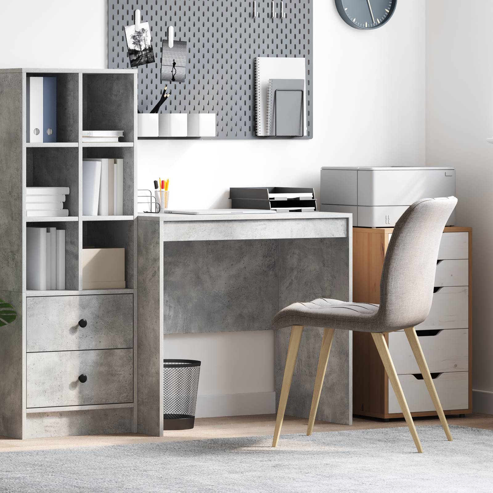 vidaXL Schreibtisch Beton Grau 80x50x76 cm Spanplatte