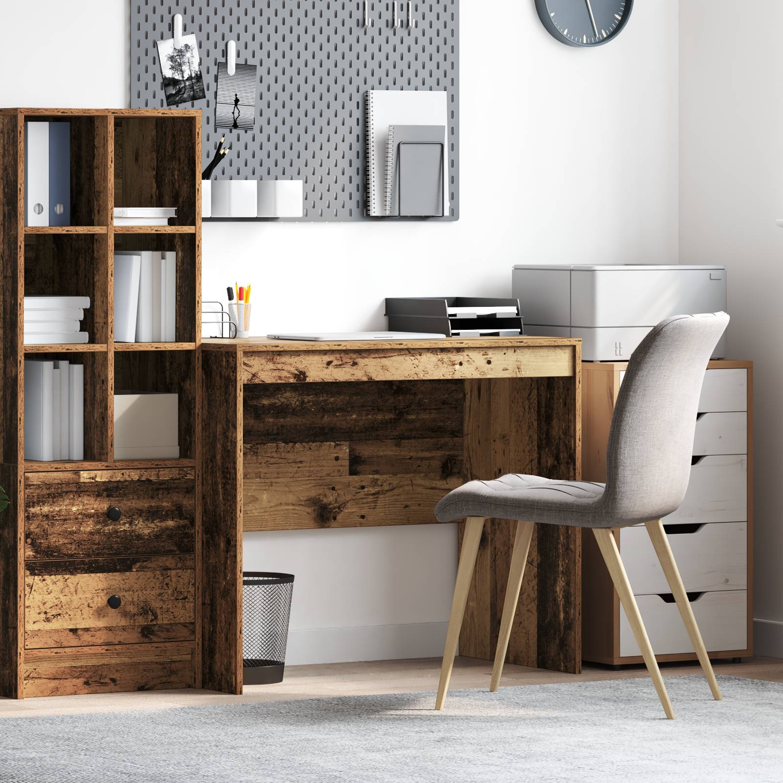 vidaXL Schreibtisch - Altholz Altholz Spanplatte 90 x 50 x 76 cm