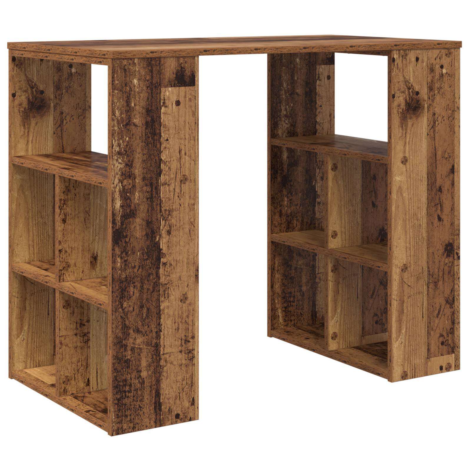 vidaXL Eckschreibtisch Old Wood Massivholz Altholz Mittel