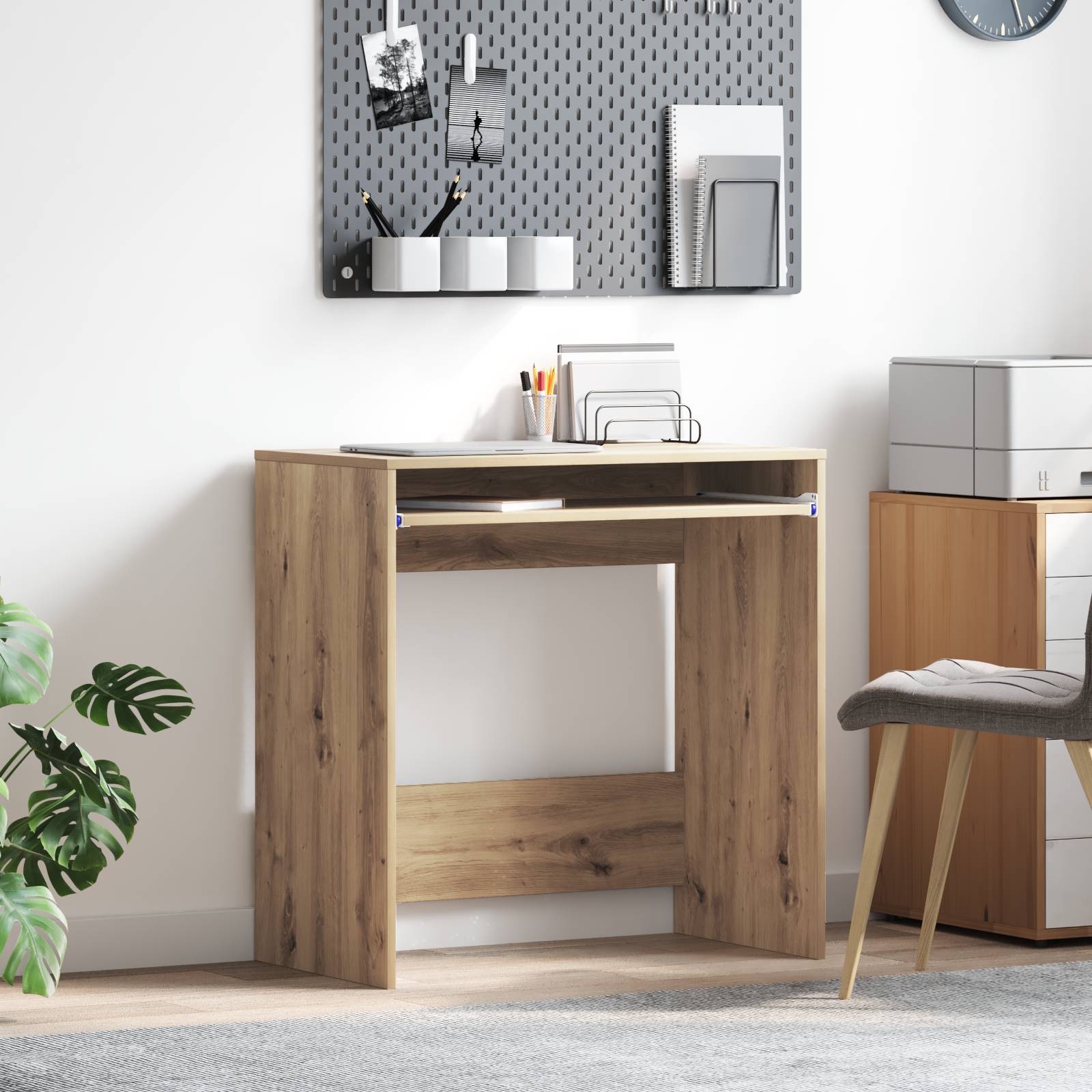 vidaXL Computertisch Artisan Eiche Holzwerkstoff Standard Einfach