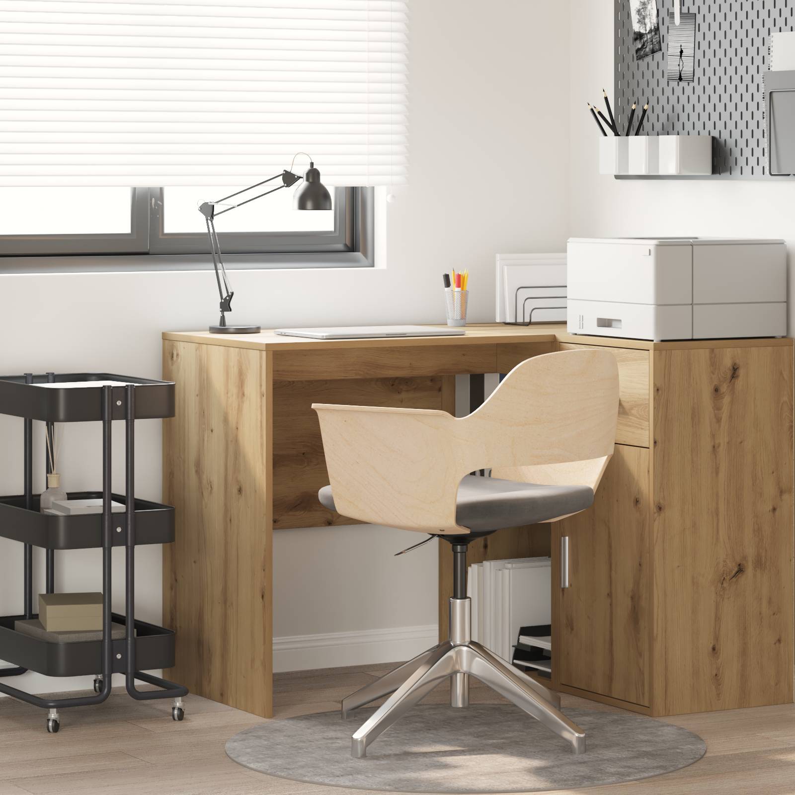 vidaXL Schreibtisch Artisan Eiche Spanplatte Mittel Schlank