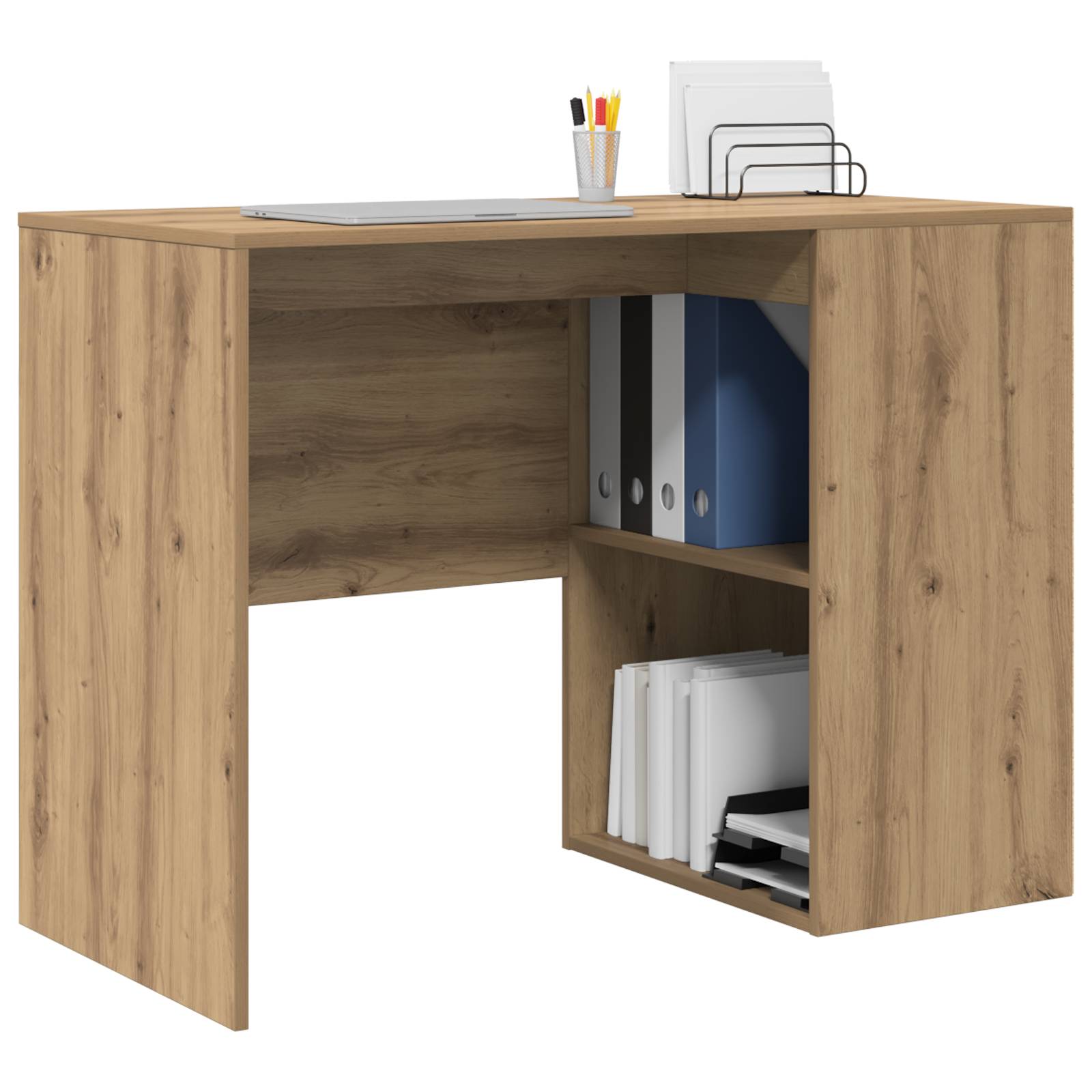vidaXL Schreibtisch Artisan Eiche Spanplatte Mittel Schlank