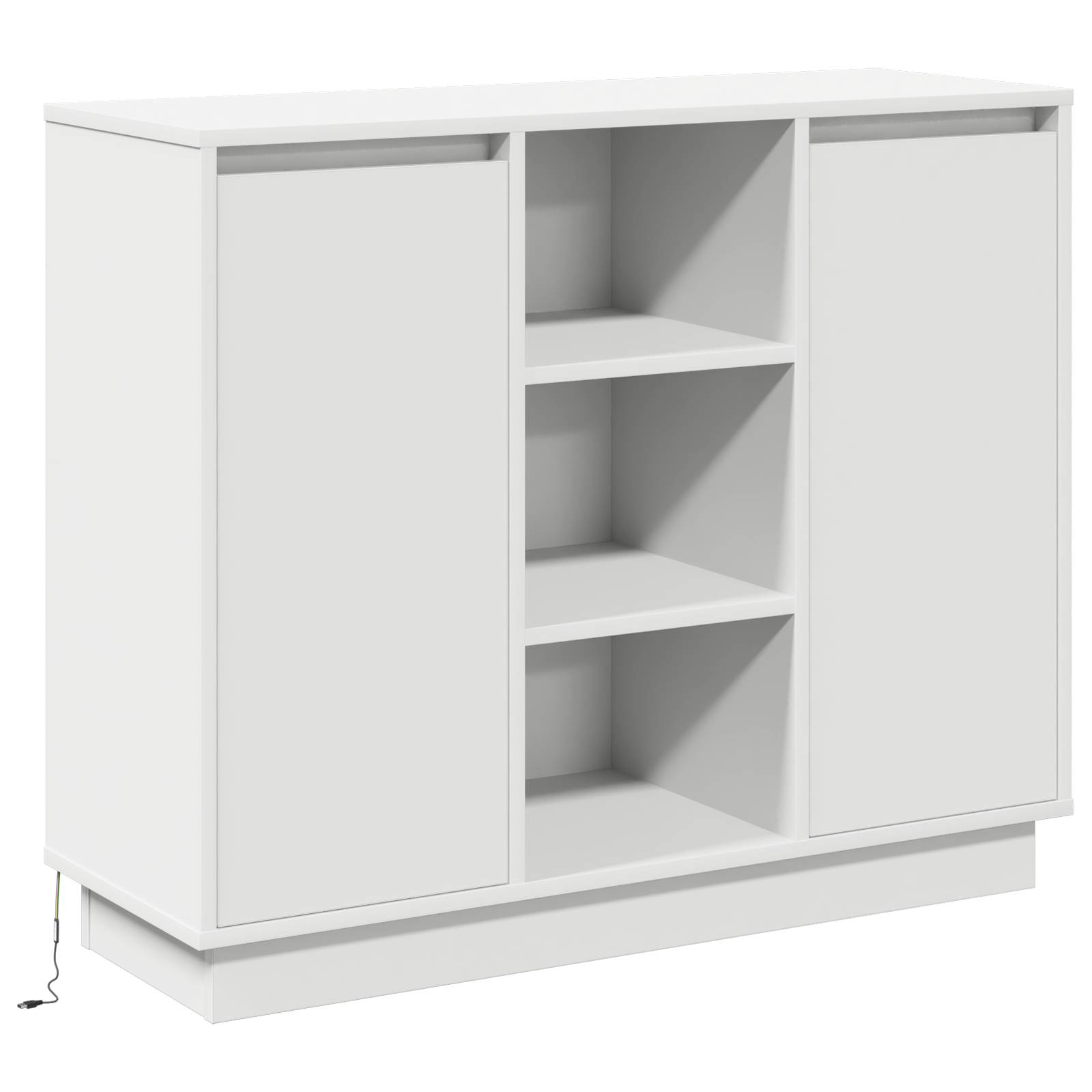 vidaXL Sideboard mit LED Weiß 90x32x75 cm aus Holzwerkstoff