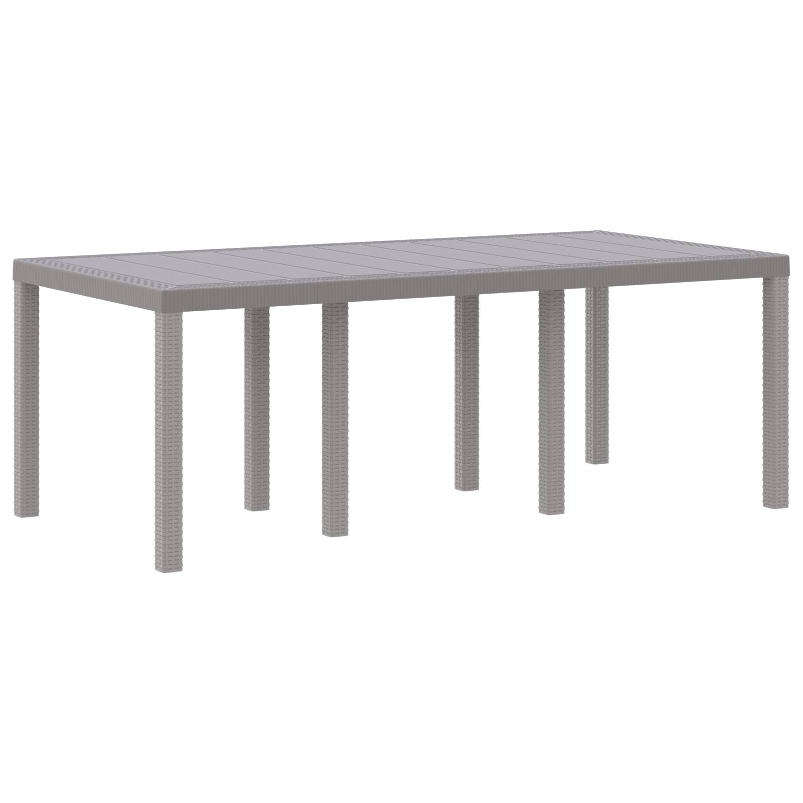 vidaXL Gartentisch Hellgrau 200x100x73 cm Poly Rattan