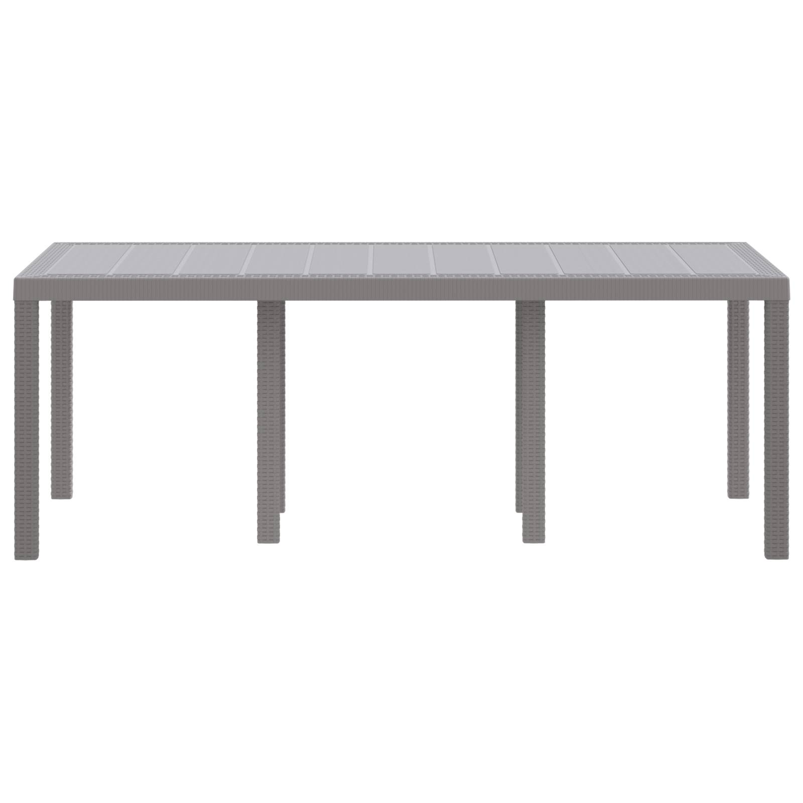 vidaXL Gartentisch Hellgrau 200x100x73 cm Poly Rattan