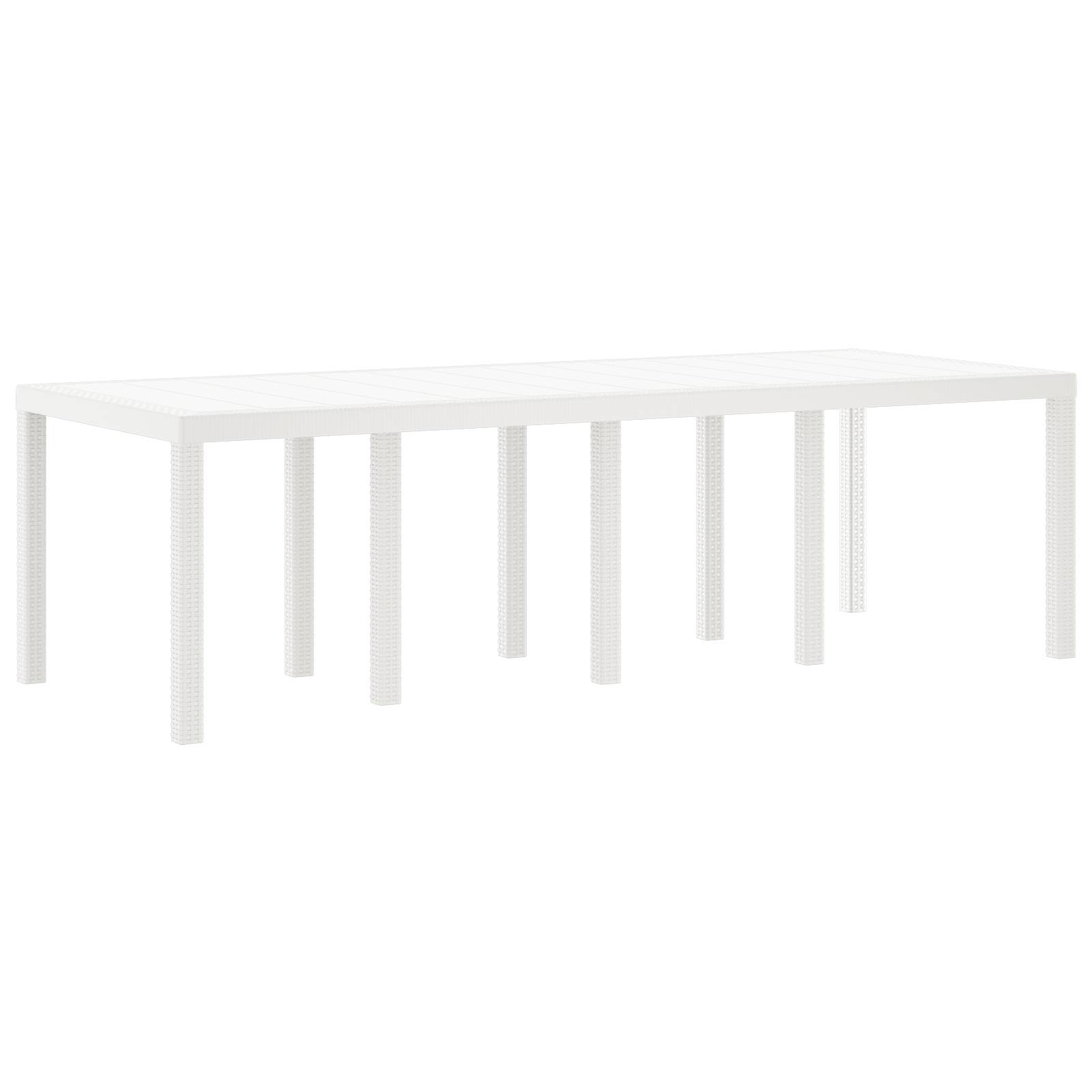 vidaXL 11-tlg. Garten-Essgruppe mit Kissen Weiß Poly Rattan