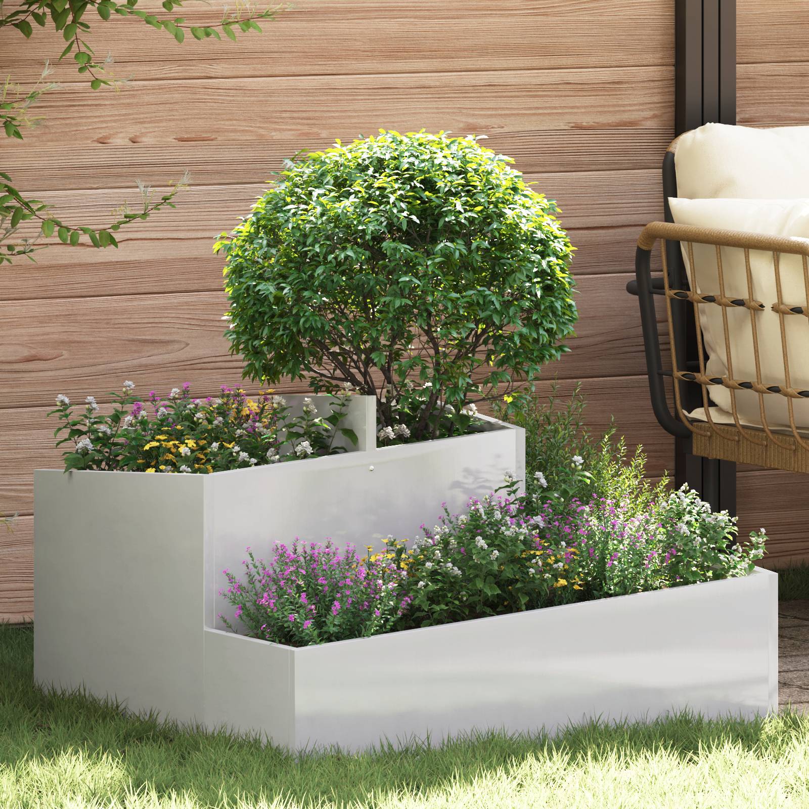 vidaXL Pflanzer 80x80x50 cm Edelstahl