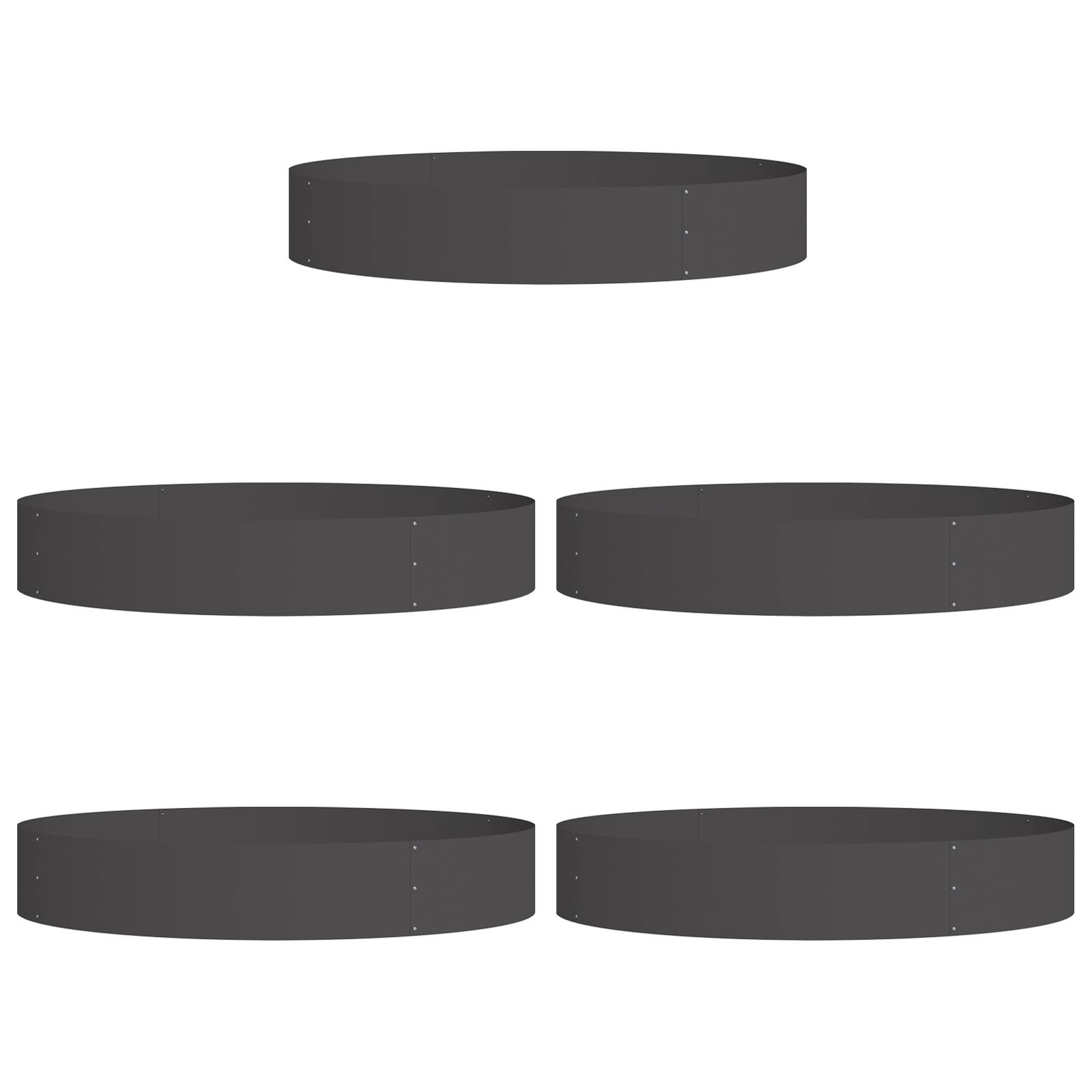 vidaXL Schwarzes Pflanzgefäß Set Schwarz Metall Groß Langlebig