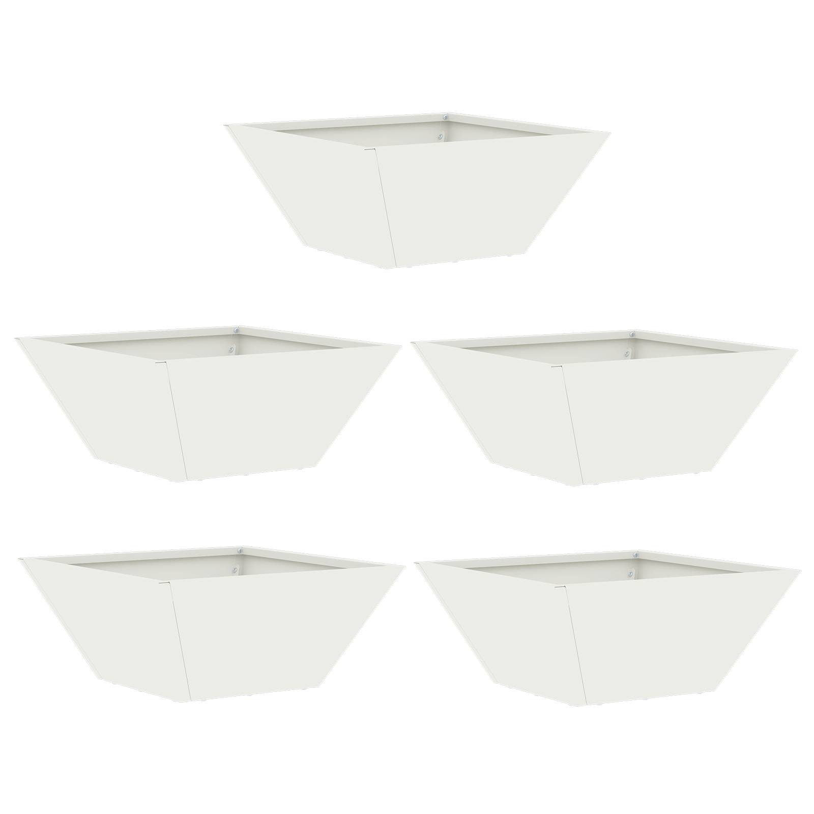 vidaXL Kunststoffpflanzset Weiß Kunststoff 35 x 35 x 15 cm