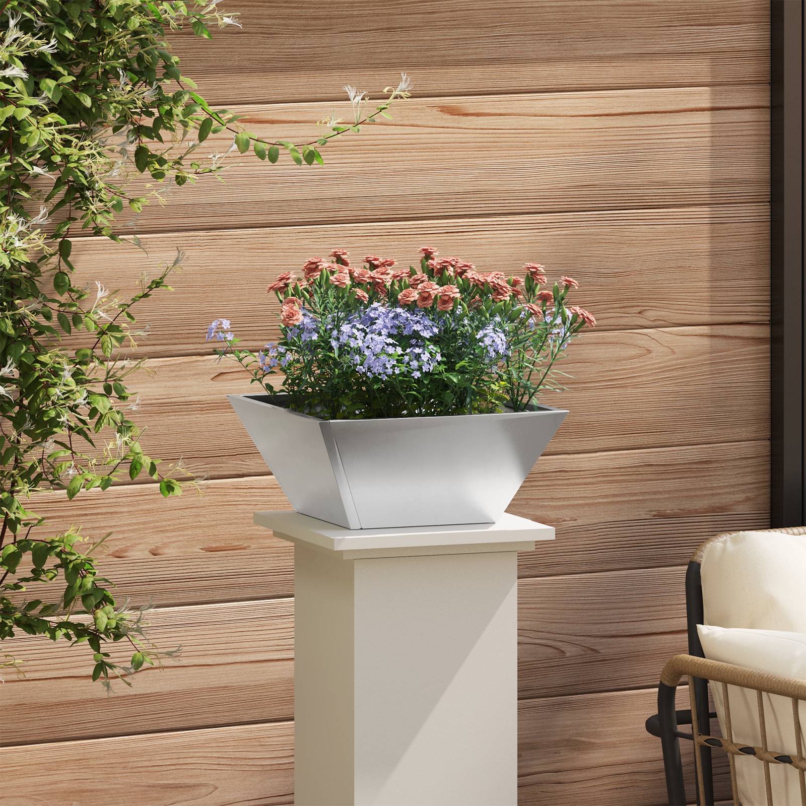 vidaXL Garten Schalenpflanzgefäße 5-tlg 35x35x15 cm Edelstahl