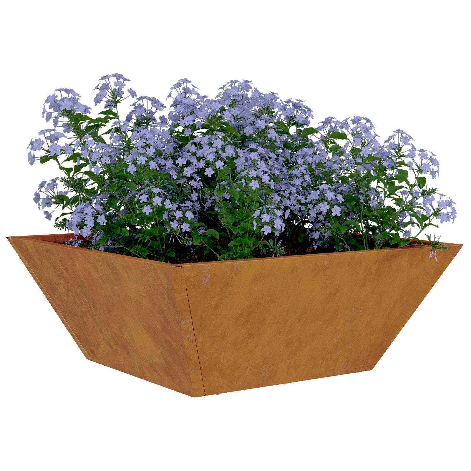 vidaXL Metallpflanzkübel Wetterstahl 40 x 40 x 15 cm Dekorative Intarsien