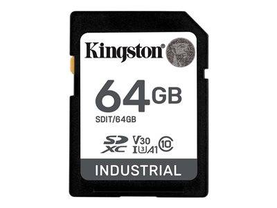 SD Card 64GB Kingston SDXC Industrial -40C to 85C retail Multimedia-Technik SD Karten