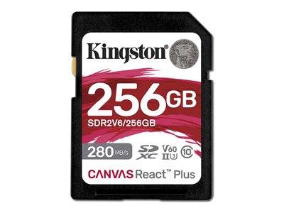 SD Card 256GB Kingston SDXC React+ 280R/150W Reader retail Multimedia-Technik SD Karten