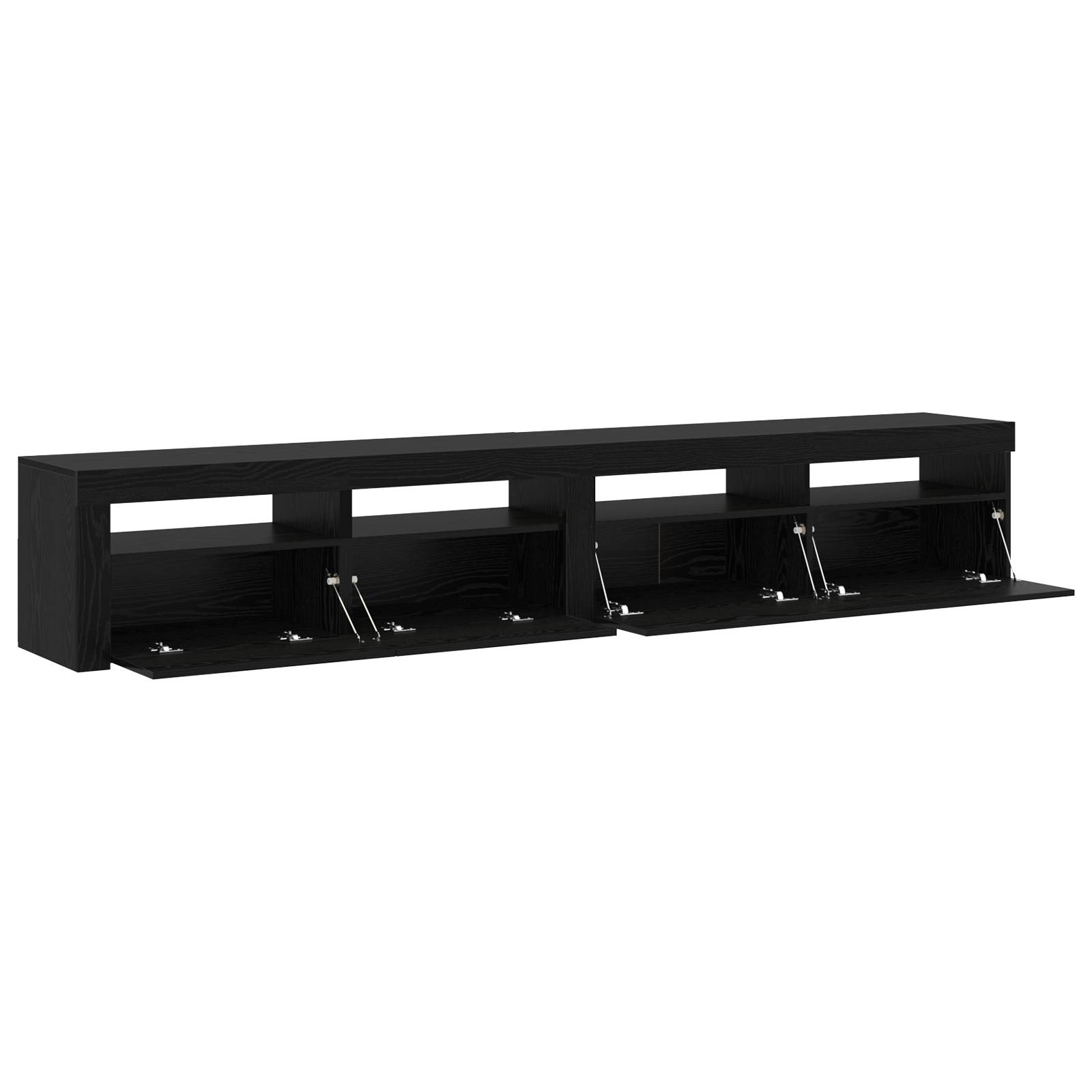 vidaXL TV-Schränke 2 Stk. mit LED-Leuchten Schwarz Eiche Holzwerkstoff