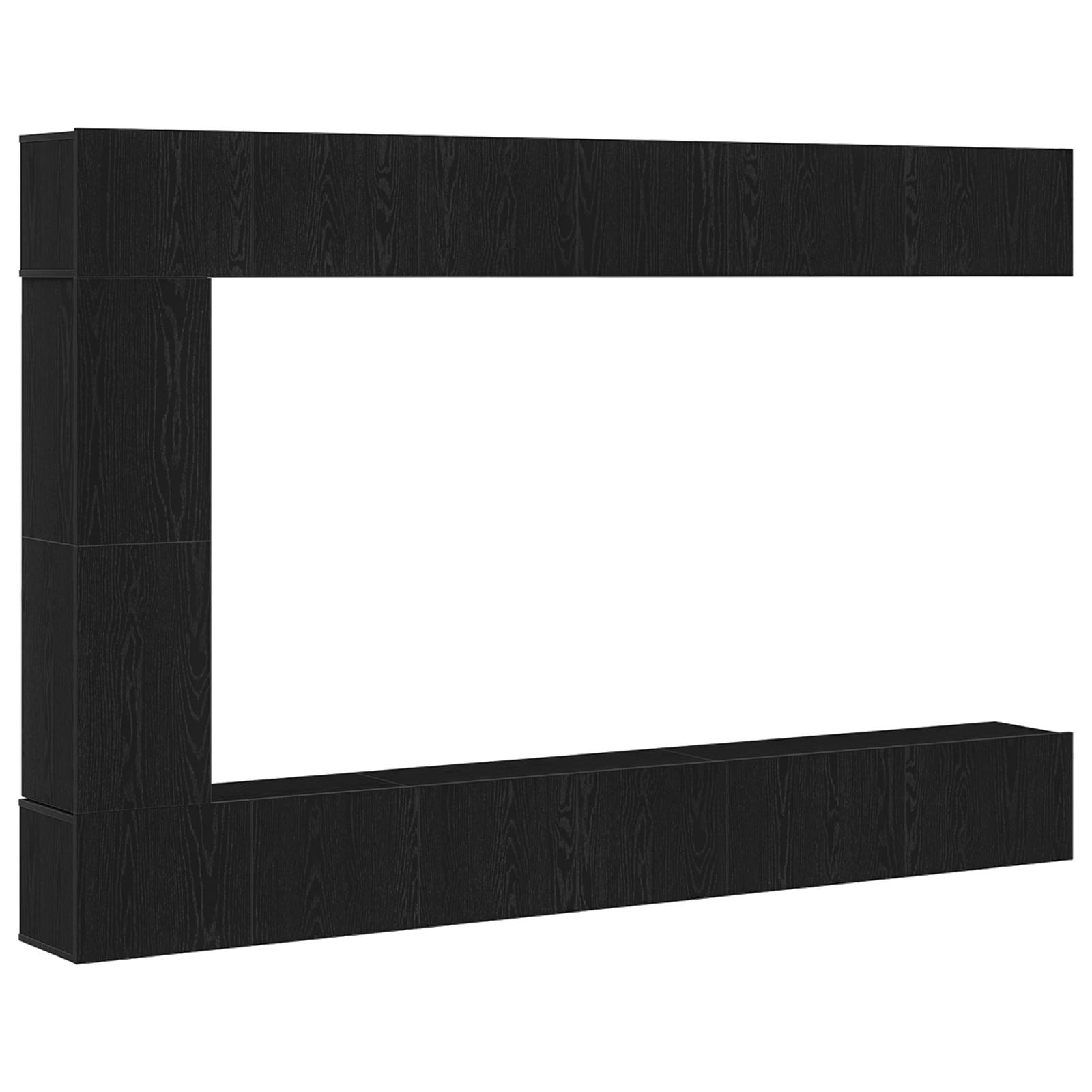 vidaXL 7-teiliges TV-Schranksystem - Wandmontiert, Schwarze Eiche, Ingenieurholz