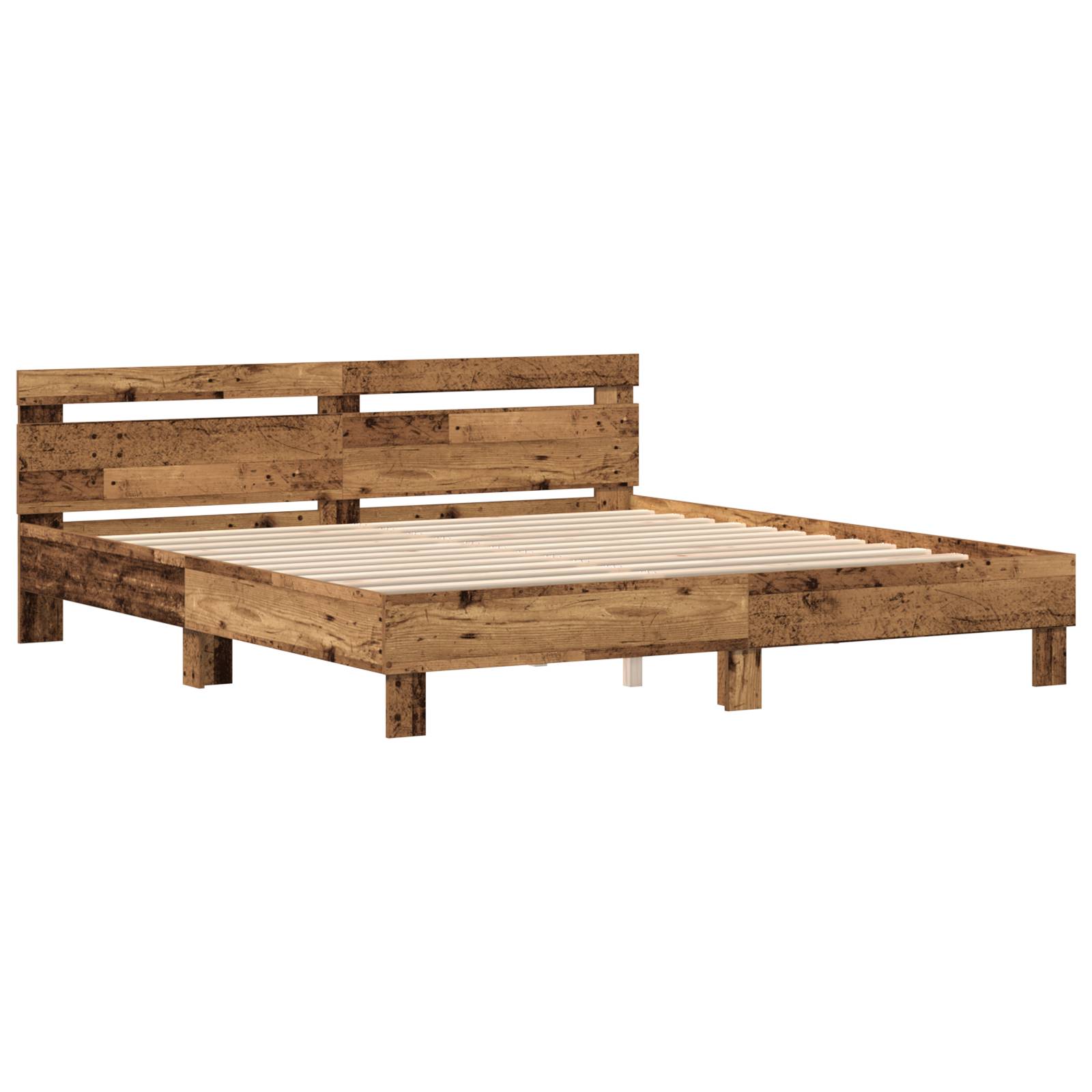 vidaXL Kiefernholz Bettgestell Altes Holz Massives Kiefernholz