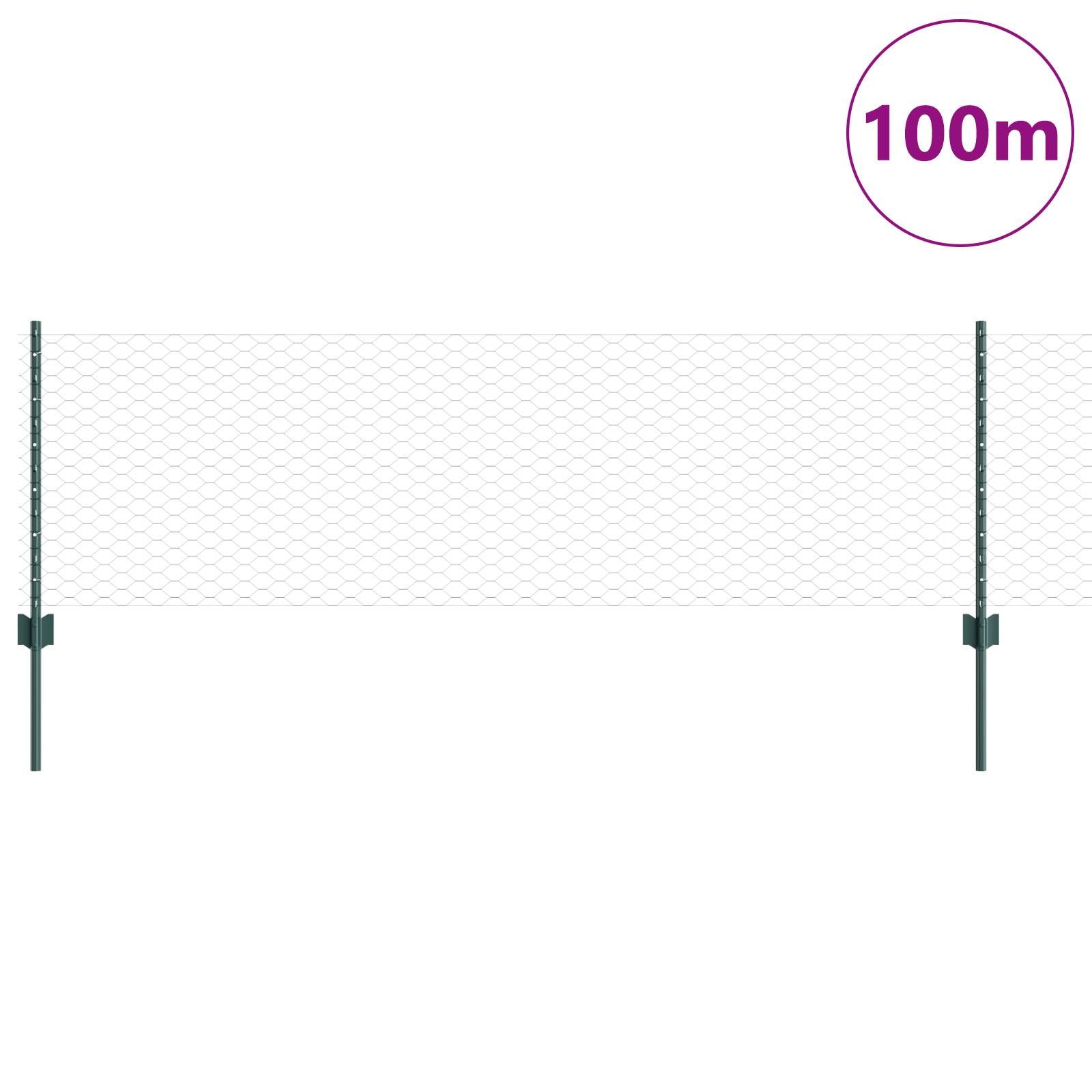 vidaXL Zaunpfosten 11 Stück U-Kanal Grün 60 cm Stahl