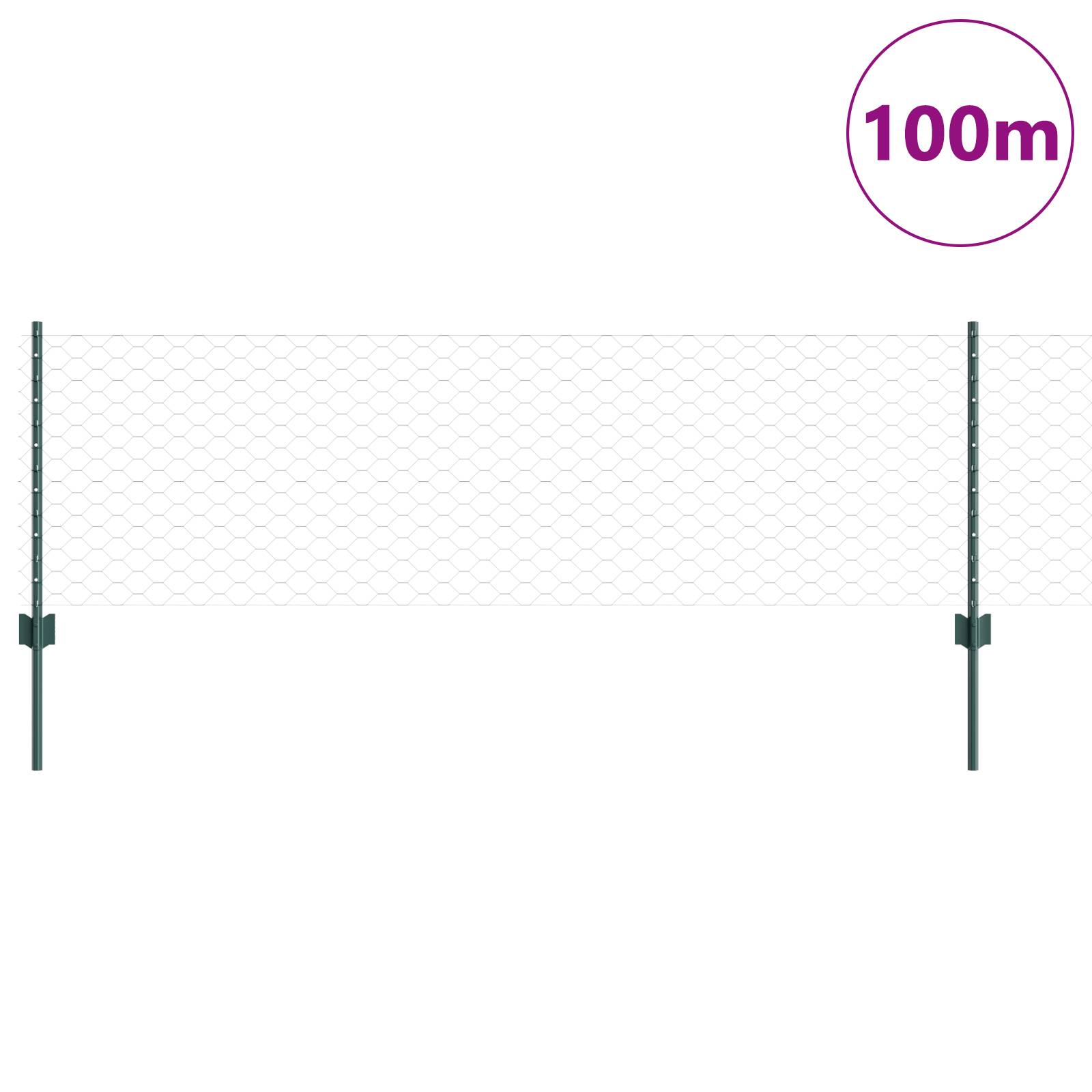 vidaXL Zaunpfosten 11 Stk U-Profil Grün 60 cm Stahl