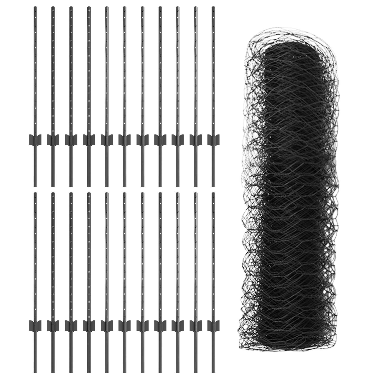 vidaXL Zaunpfosten 11 Stück U-Kanal Grau 80 cm Stahl