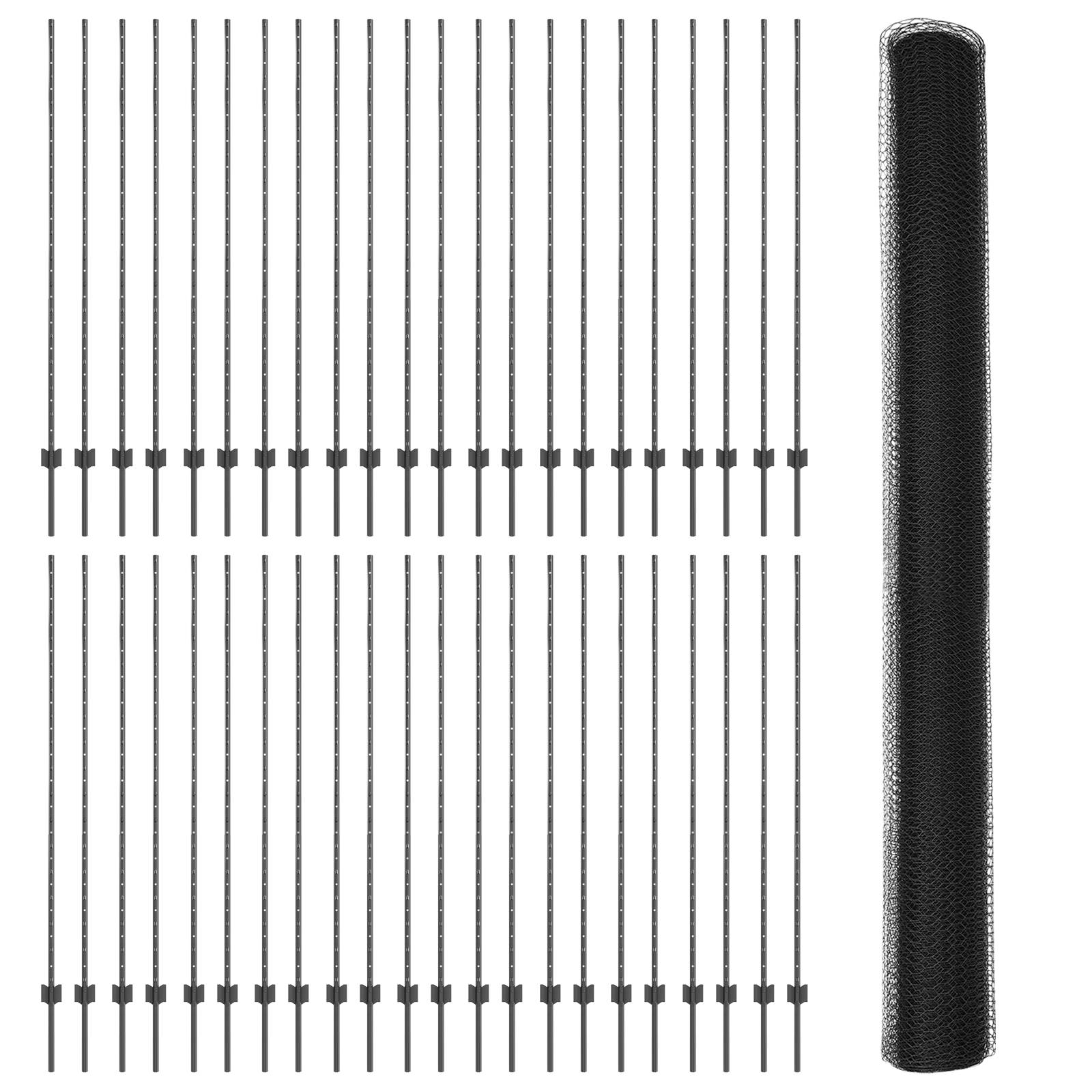 vidaXL Zaunpfosten 22 Stück U-Kanal Grau 150 cm Stahl