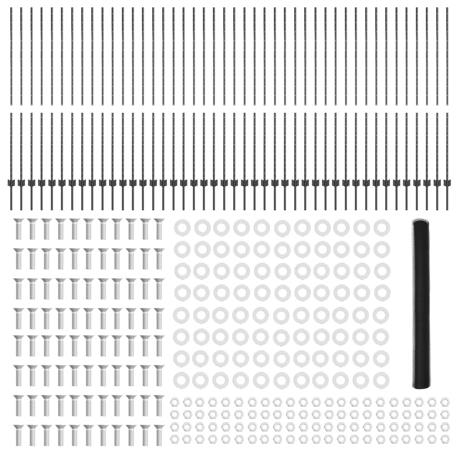vidaXL Zaunpfosten 22 Stück U-Profil Grau 160 cm Stahl