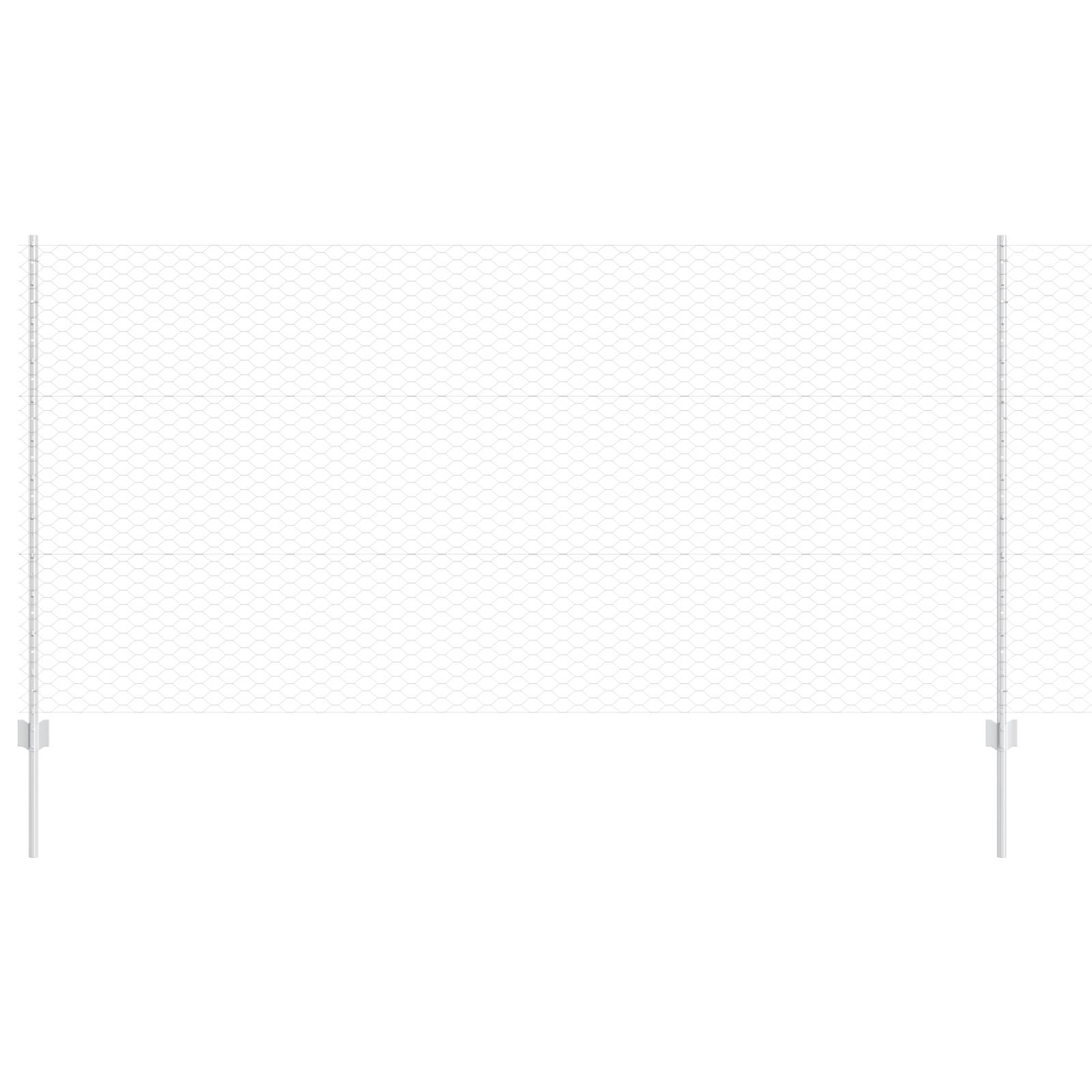 vidaXL Gartenzaun-Set 2er Set Verzinkter Stahl 25 x 1,2 m Langlebig