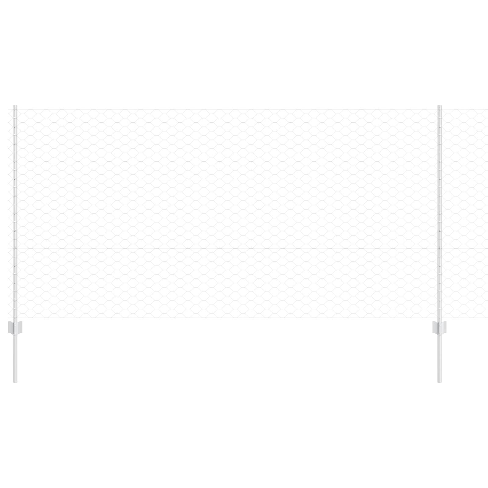 vidaXL Gartenzaun-Set Set aus 2 Galvanisierter Stahl 25 x 1,2 m