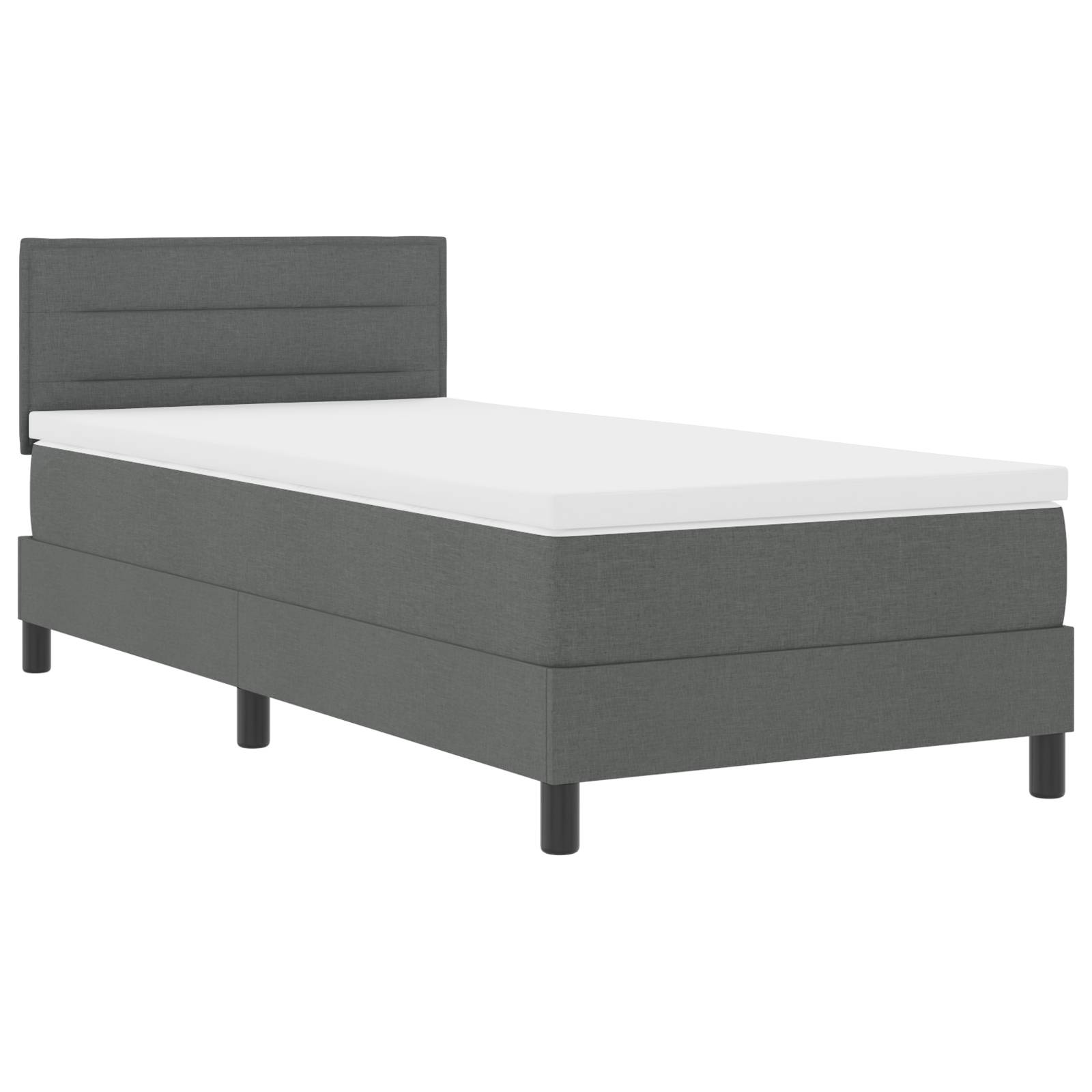 vidaXL Boxspringbett mit Matratze Dunkelgrau 80x200 cm Stoff
