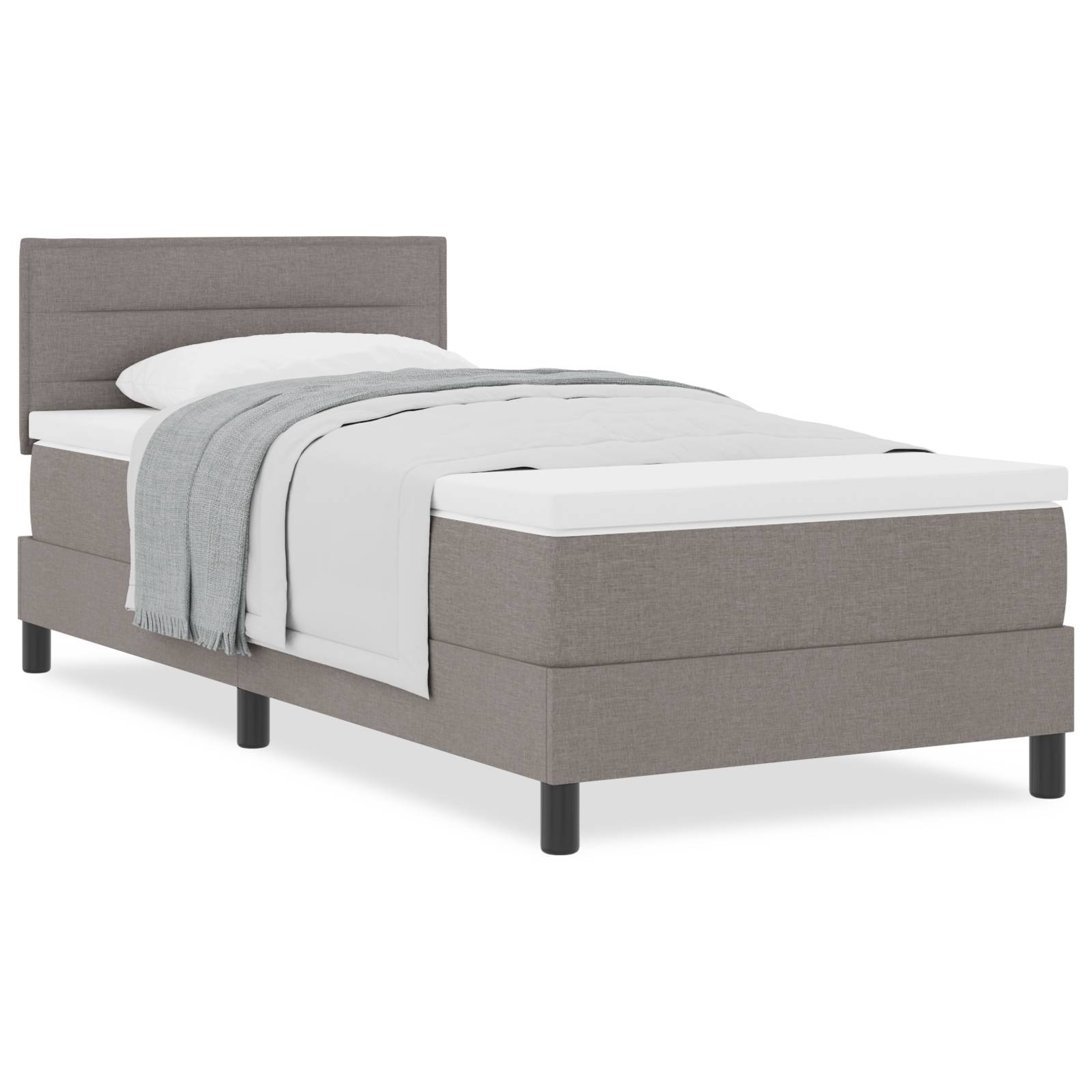 vidaXL Boxspringbett mit Matratze Taupe 80x200 cm Stoff