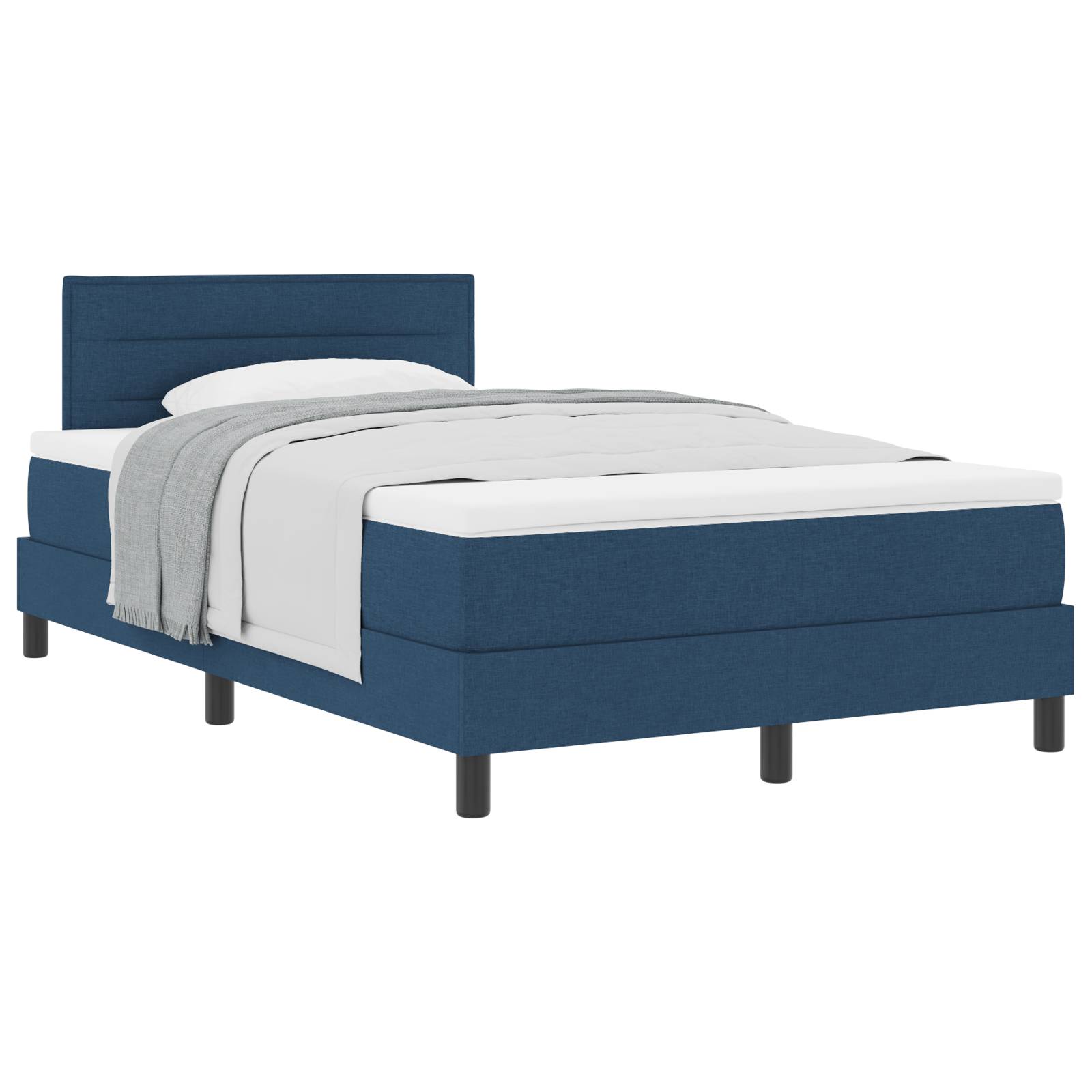 vidaXL Boxspringbett mit Matratze Blau 120x200 cm Stoff