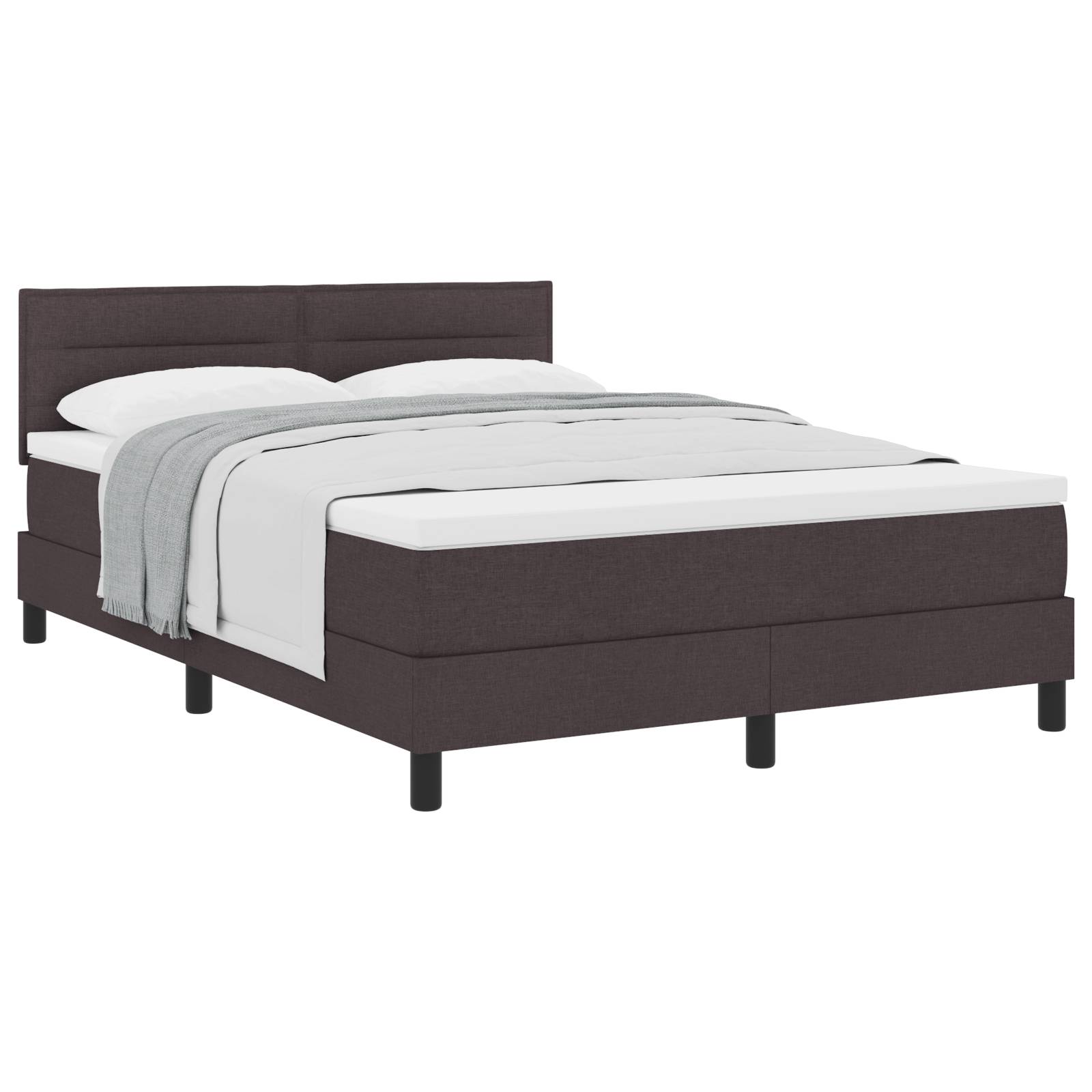 vidaXL Boxspringbett mit Matratze Dunkelgrau 160x200 cm Stoff