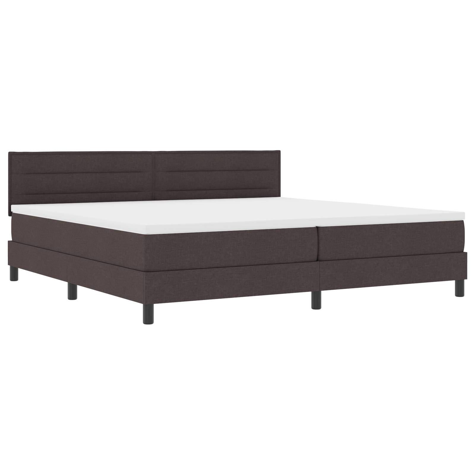 vidaXL LED Boxspringbett mit Matratze Dunkelbraun 200x200 cm Stoff
