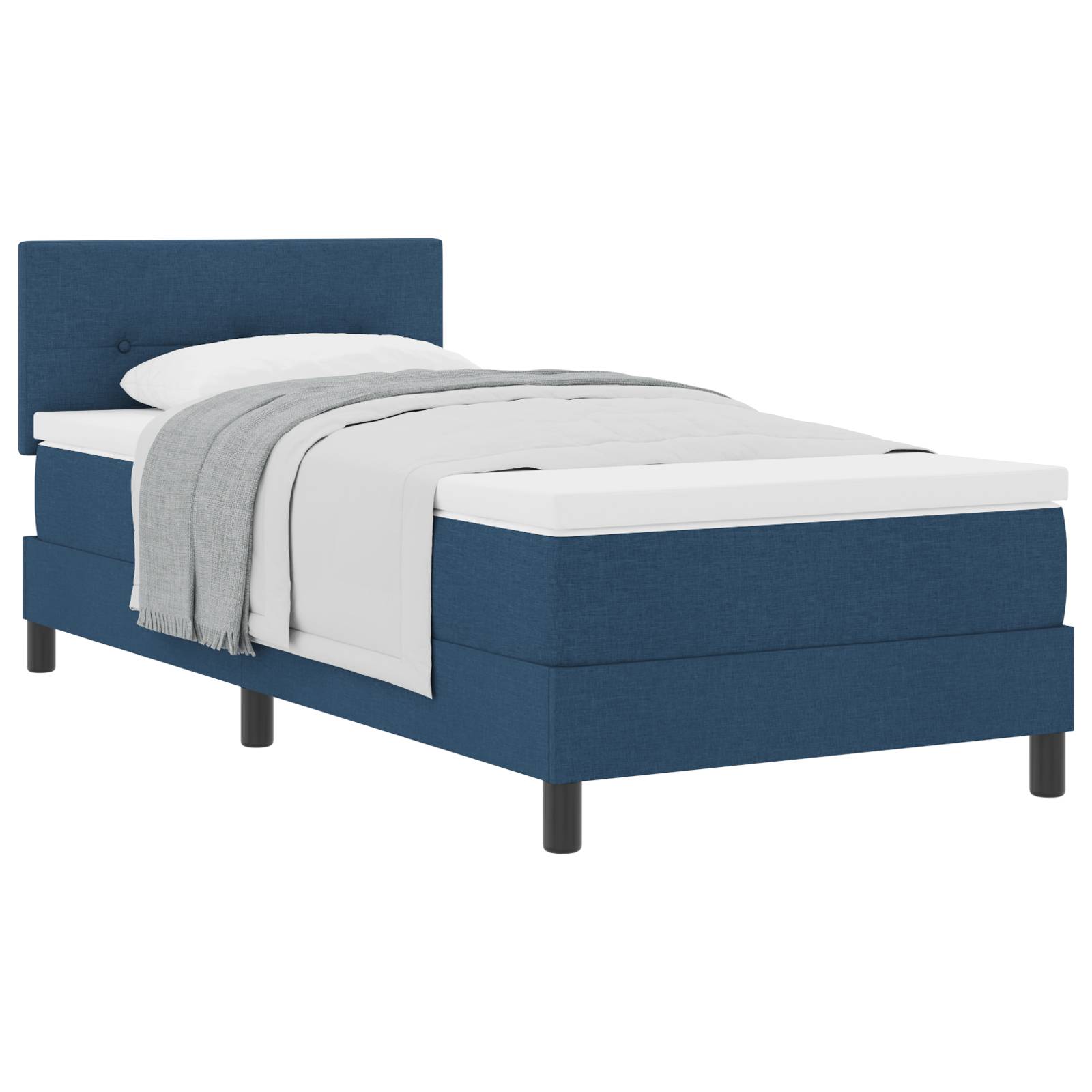vidaXL Boxspringbett mit Matratze Blau 80x200 cm Stoff