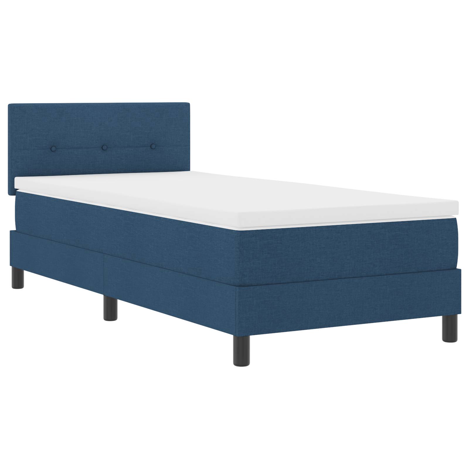 vidaXL Boxspringbett mit Matratze Blau 80x200 cm Stoff