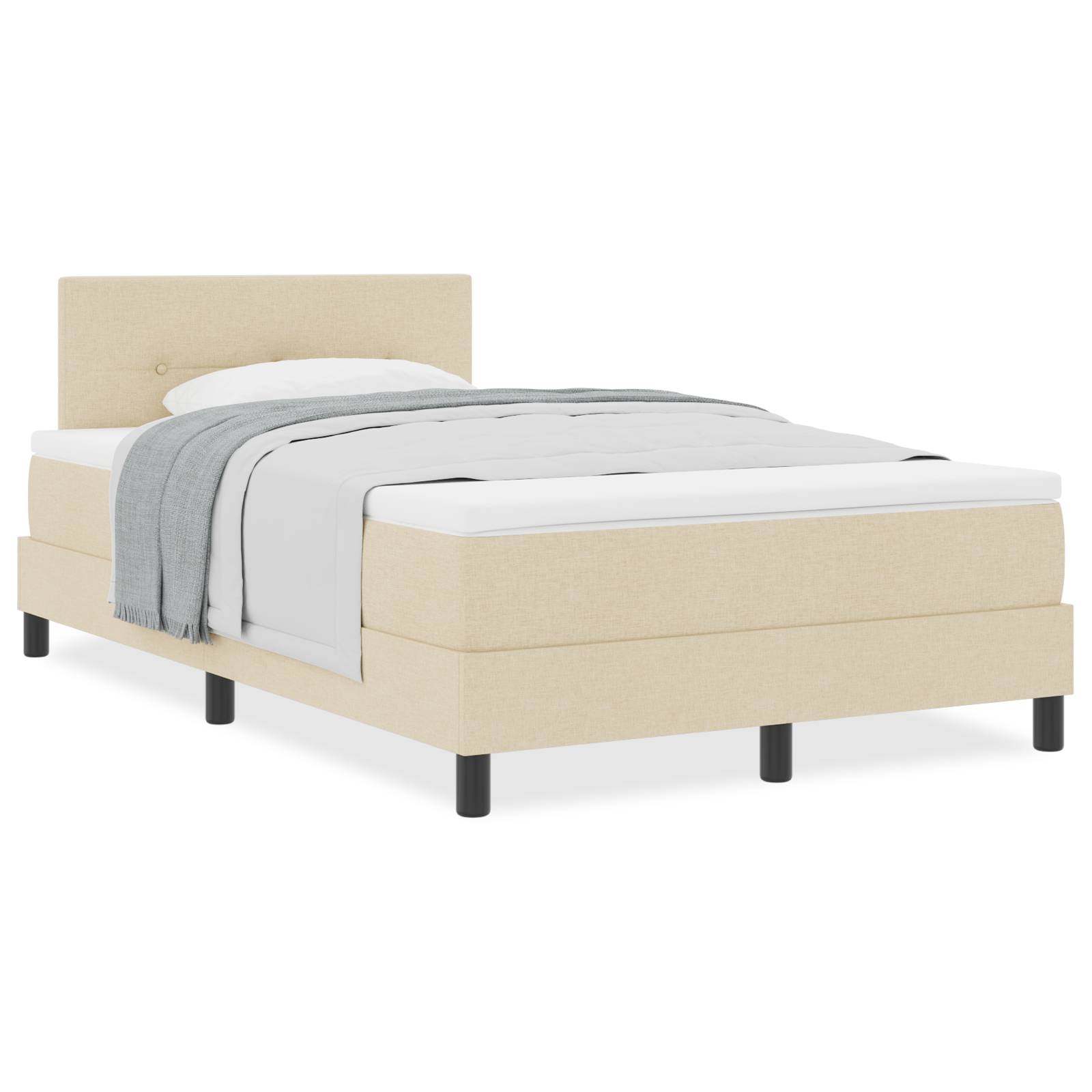 vidaXL Boxspringbett mit Matratze Beige 120x190 cm Stoff
